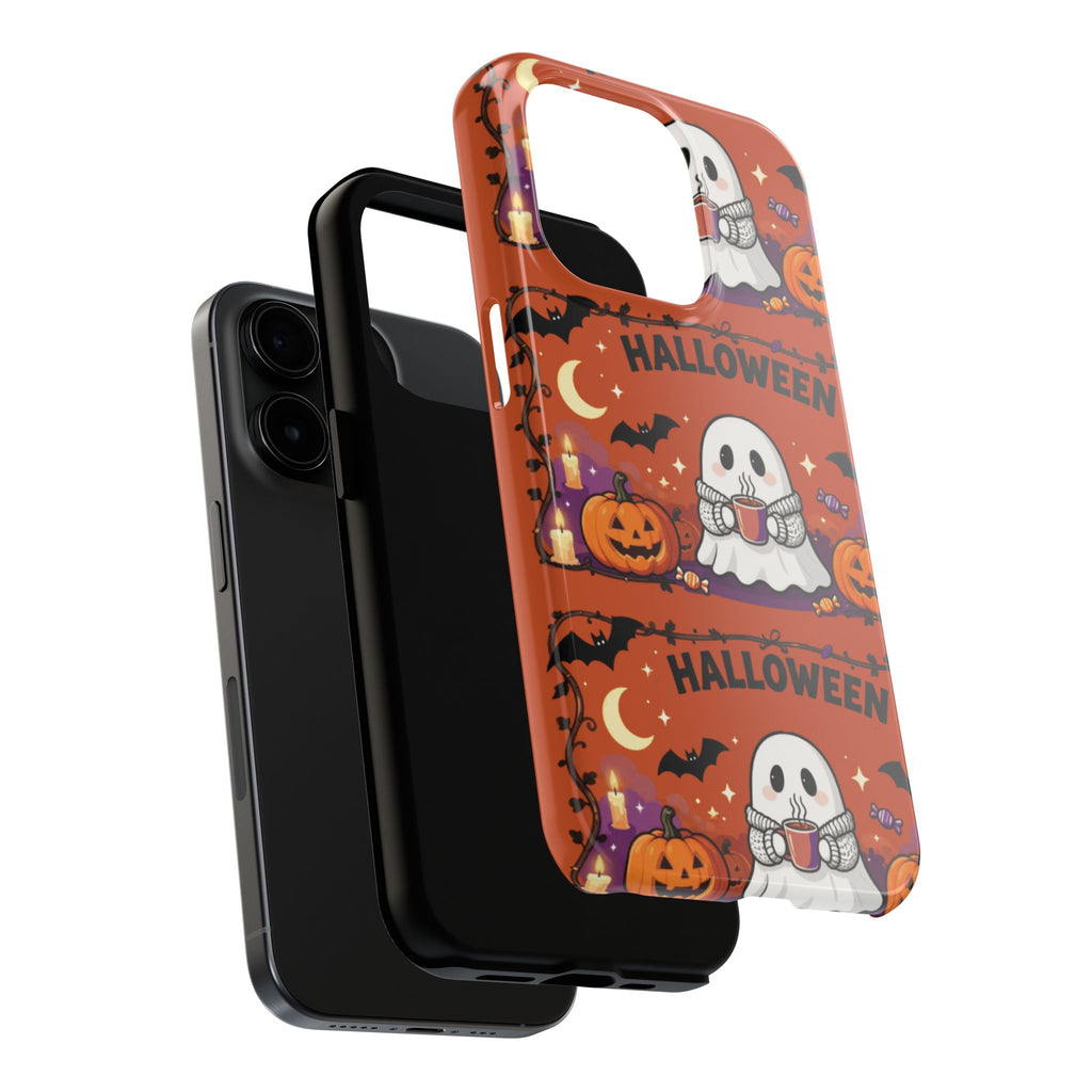 Halloween Ghost Pattern Tough Phone Case — Cute Pumpkin & Candy Halloween Phone Cover