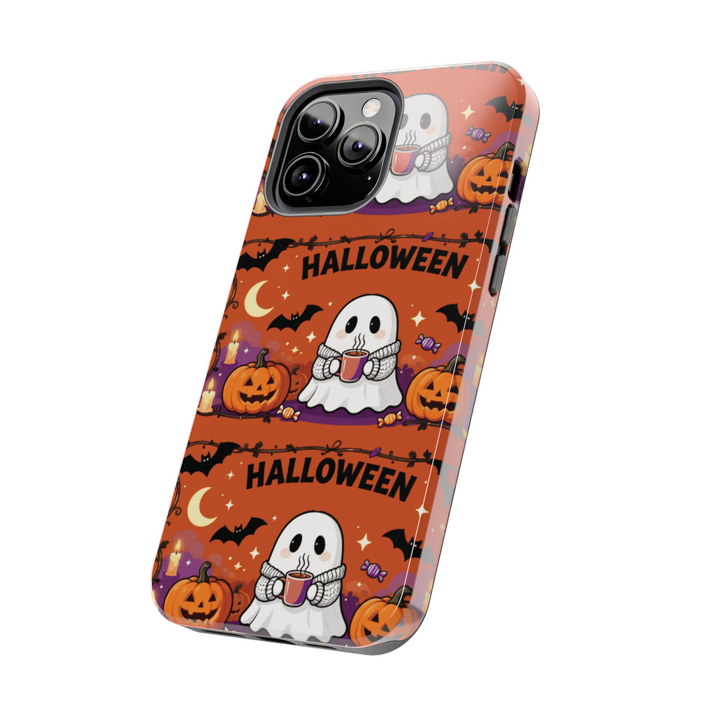 Halloween Ghost Pattern Tough Phone Case — Cute Pumpkin & Candy Halloween Phone Cover