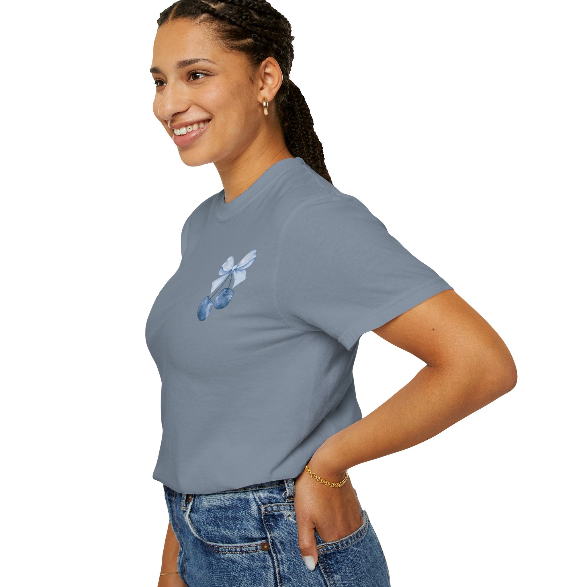 Blue Watercolor Cherries T-Shirt