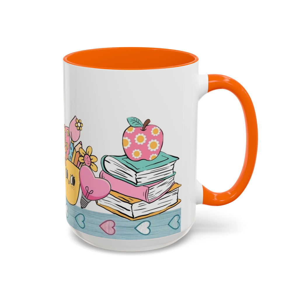 Cute Teacher Desk Accent Coffee Mug — Kawaii School Supplies Design