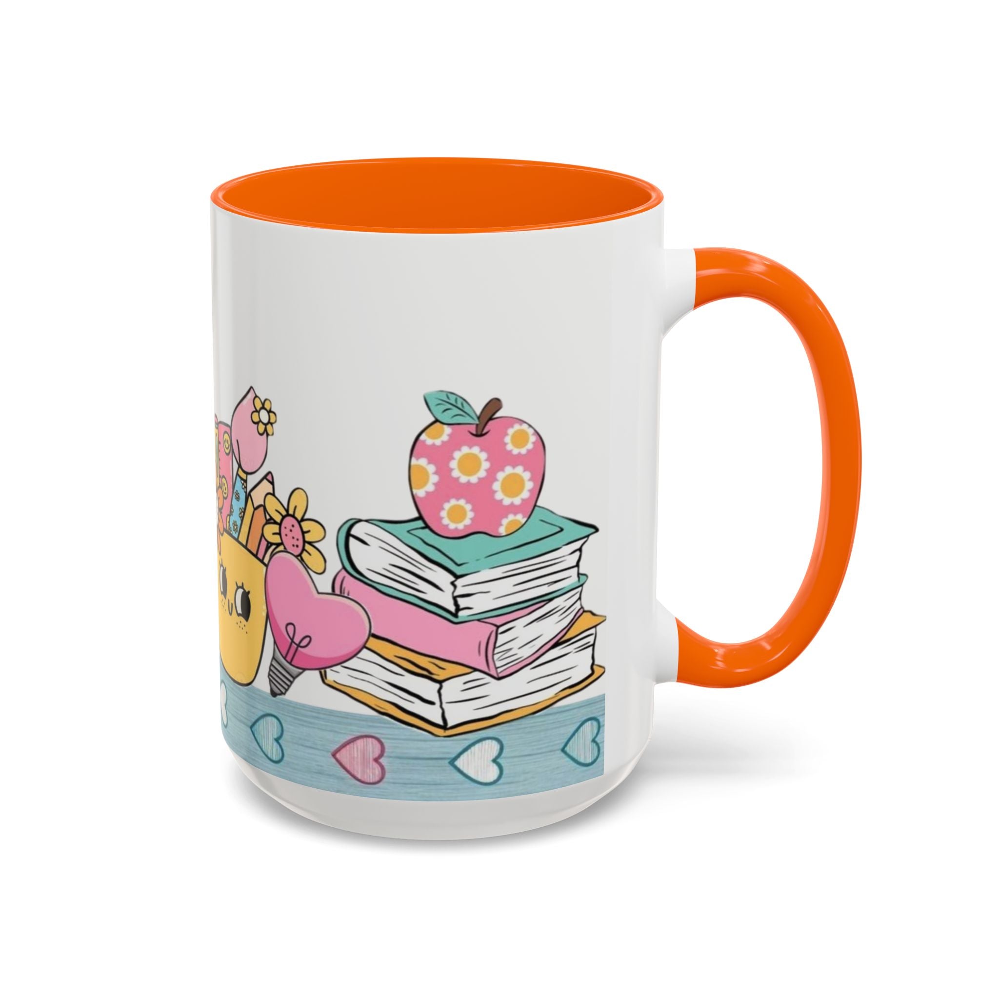Cute Teacher Desk Accent Coffee Mug — Kawaii School Supplies Design