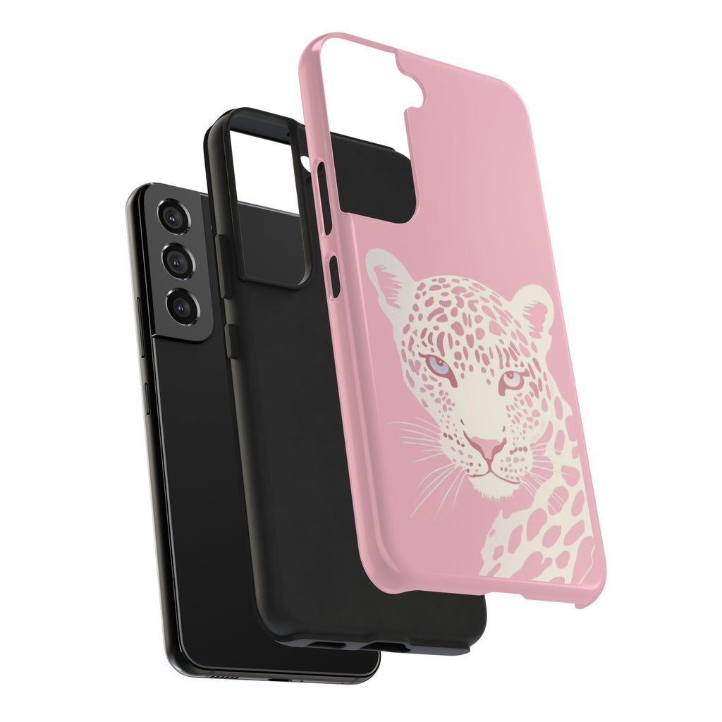 Tough Phone Case — Pink Leopard Face Protective Phone Cover