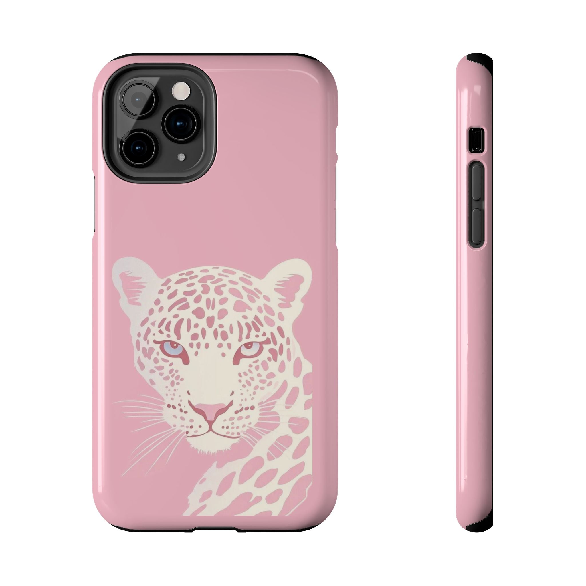 Tough Phone Case — Pink Leopard Face Protective Phone Cover