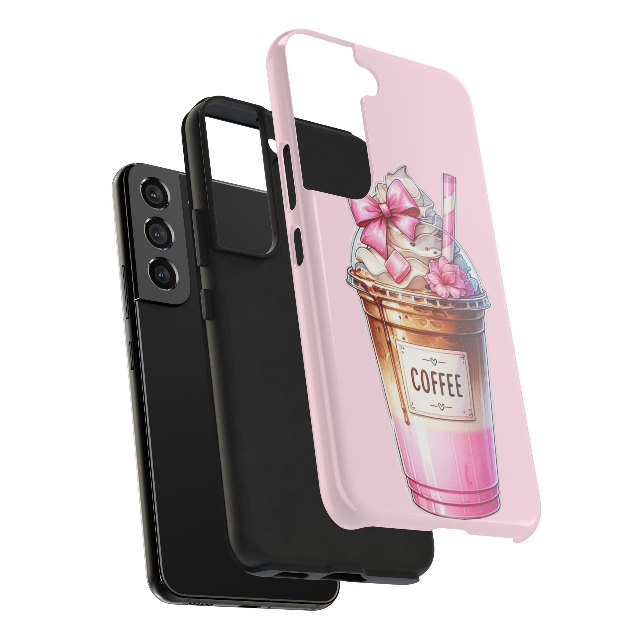 Cute Pink Coffee Phone Case — Kawaii Latte Tough Phone Case