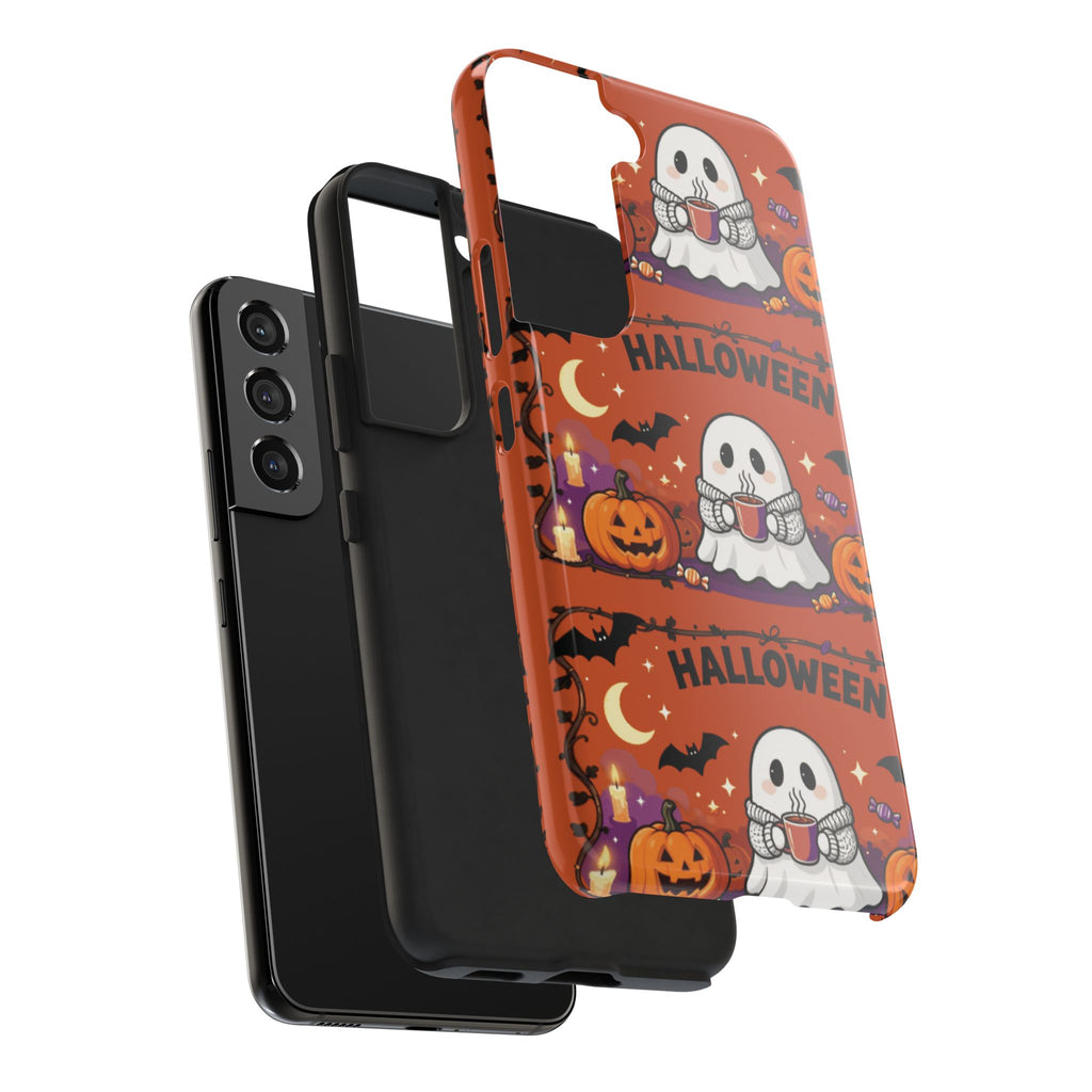 Halloween Ghost Pattern Tough Phone Case — Cute Pumpkin & Candy Halloween Phone Cover