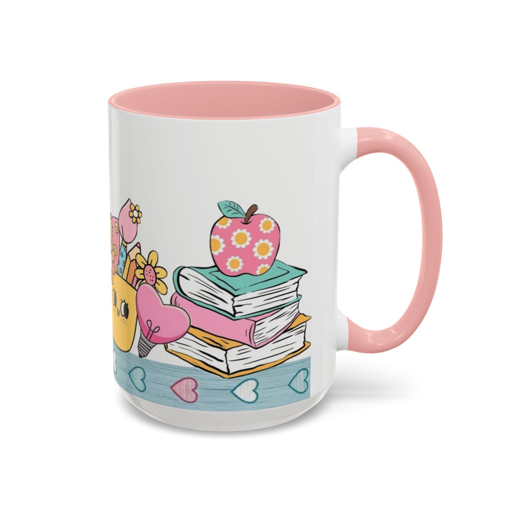 Cute Teacher Desk Accent Coffee Mug — Kawaii School Supplies Design