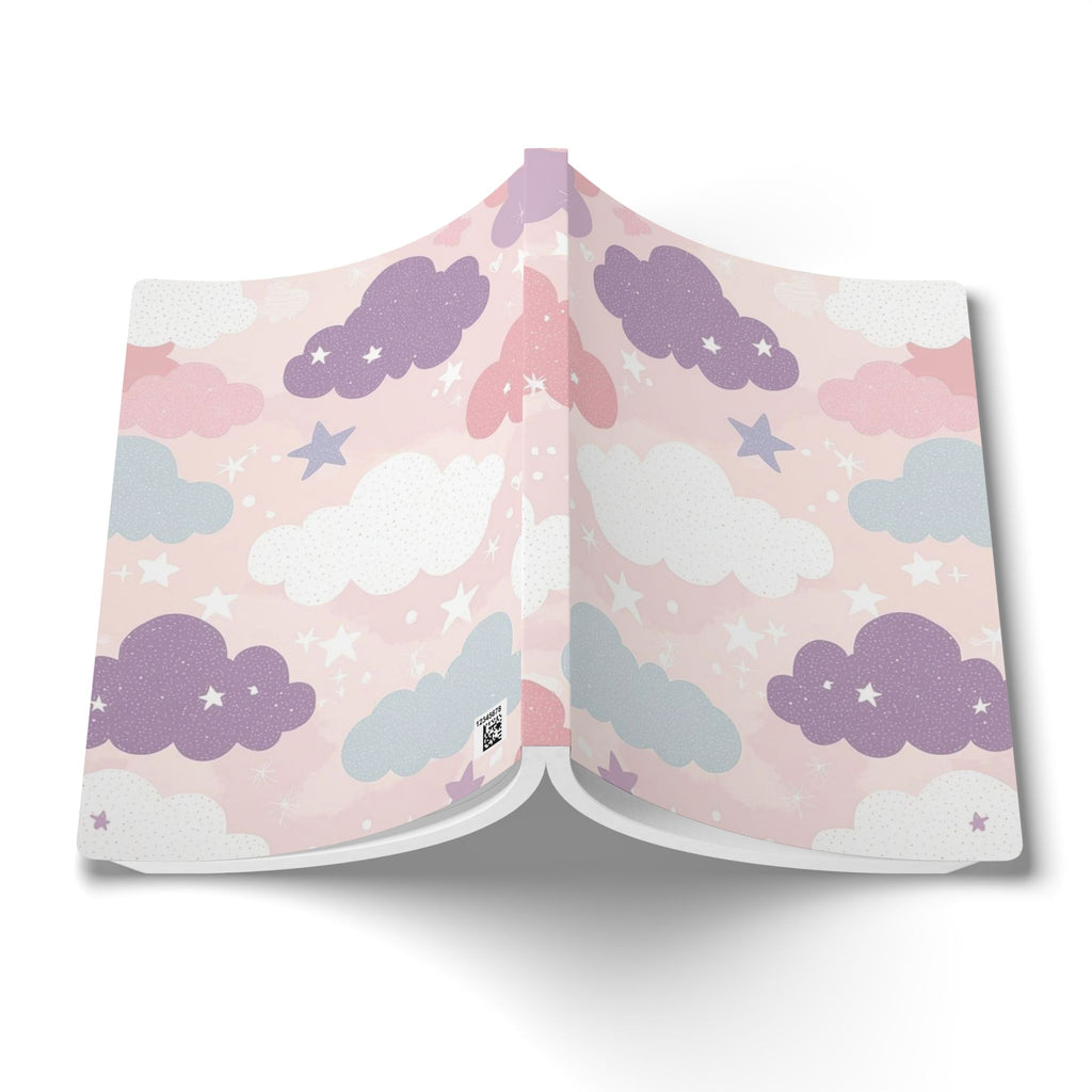 Pastel Cloud Pattern Softcover Journal | Stars & Clouds Notebook