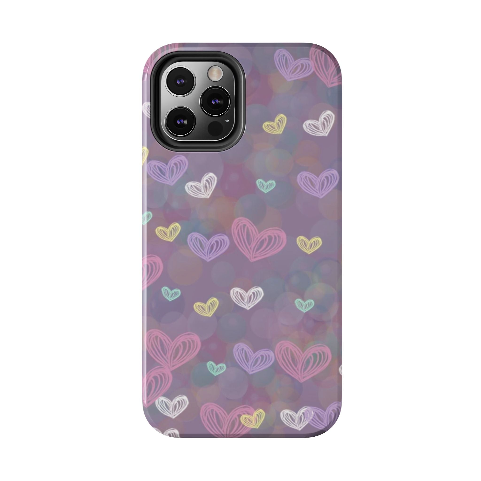 Tough Phone Case — Pastel Heart Pattern Protective Phone Cover