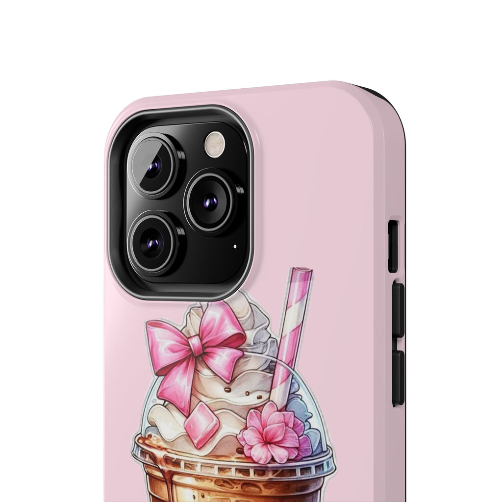 Cute Pink Coffee Phone Case — Kawaii Latte Tough Phone Case