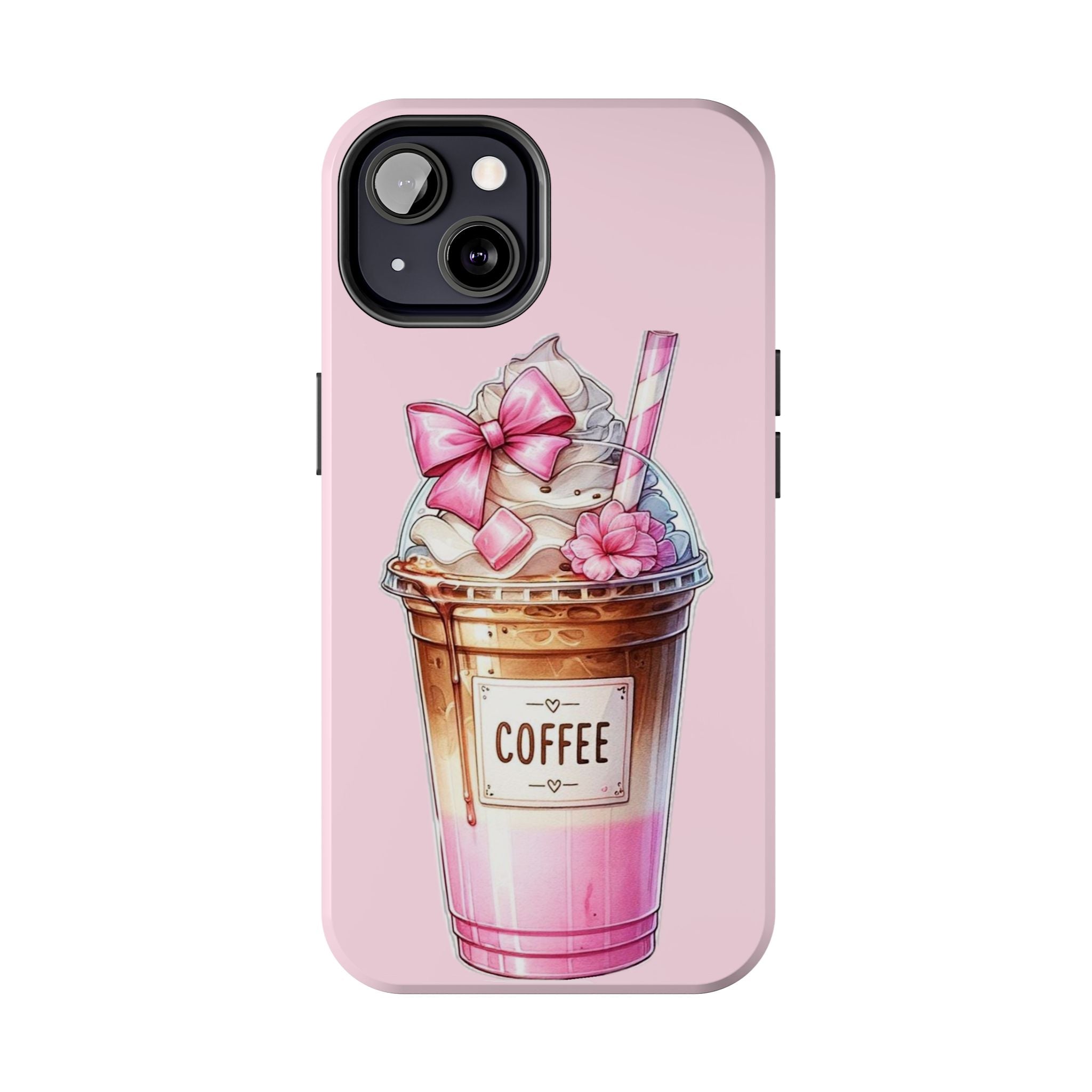 Cute Pink Coffee Phone Case — Kawaii Latte Tough Phone Case