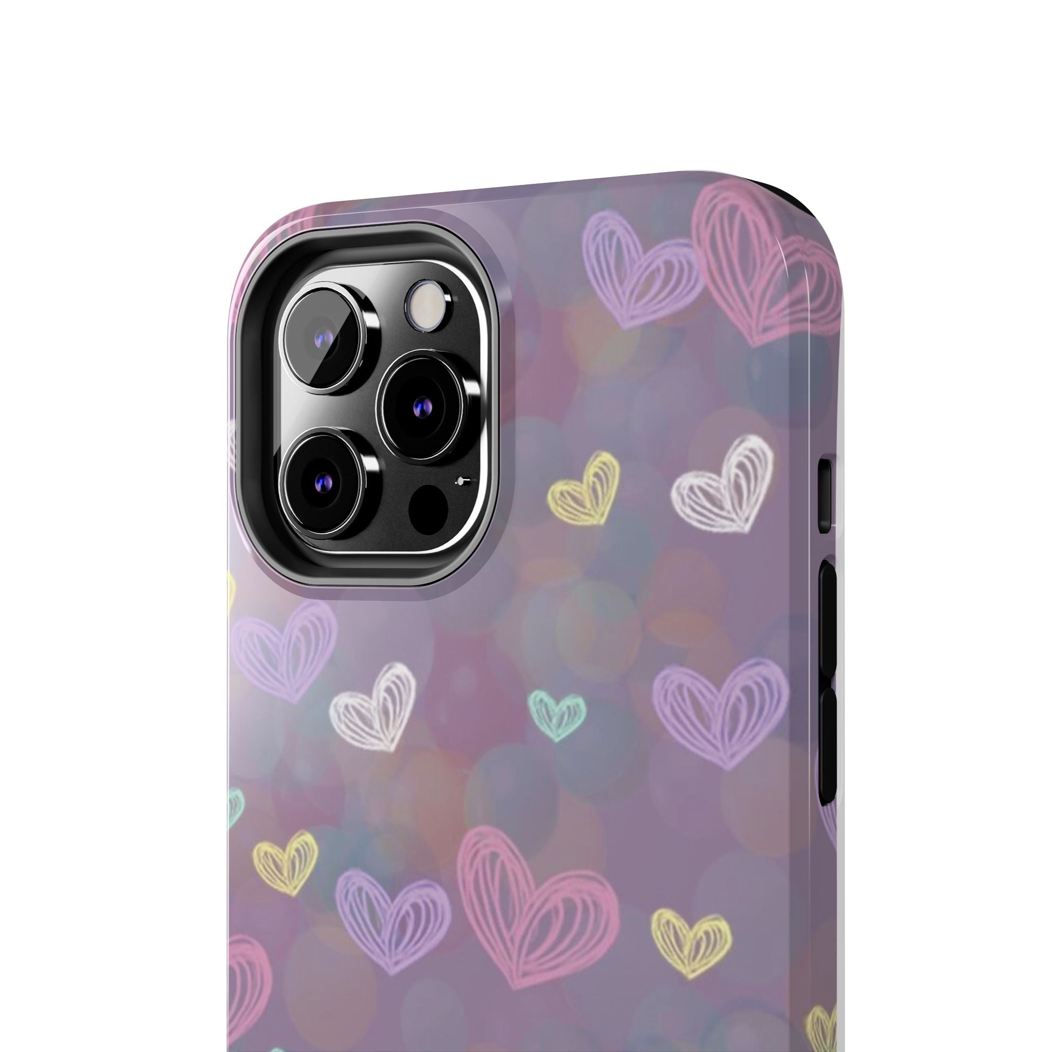 Tough Phone Case — Pastel Heart Pattern Protective Phone Cover