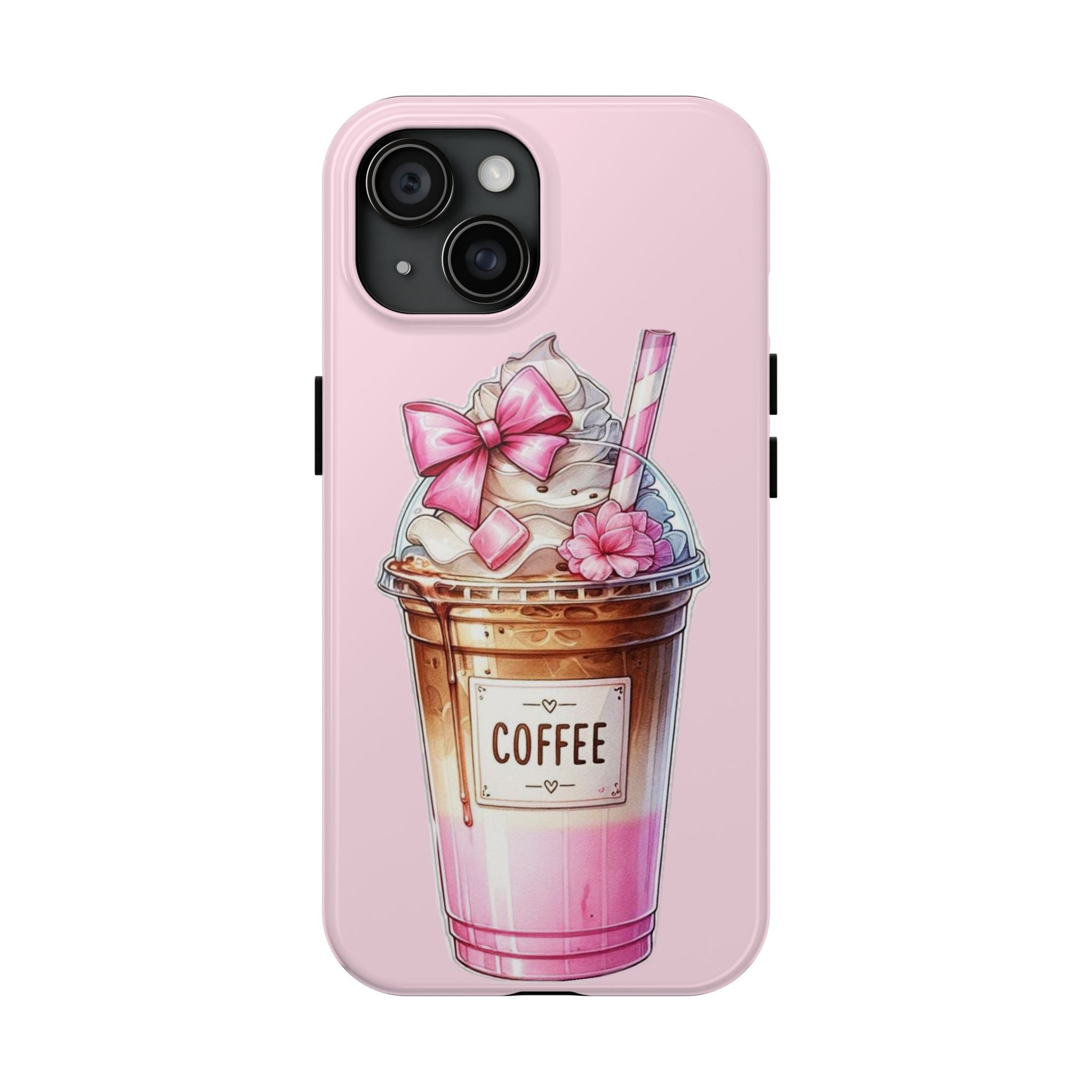 Cute Pink Coffee Phone Case — Kawaii Latte Tough Phone Case