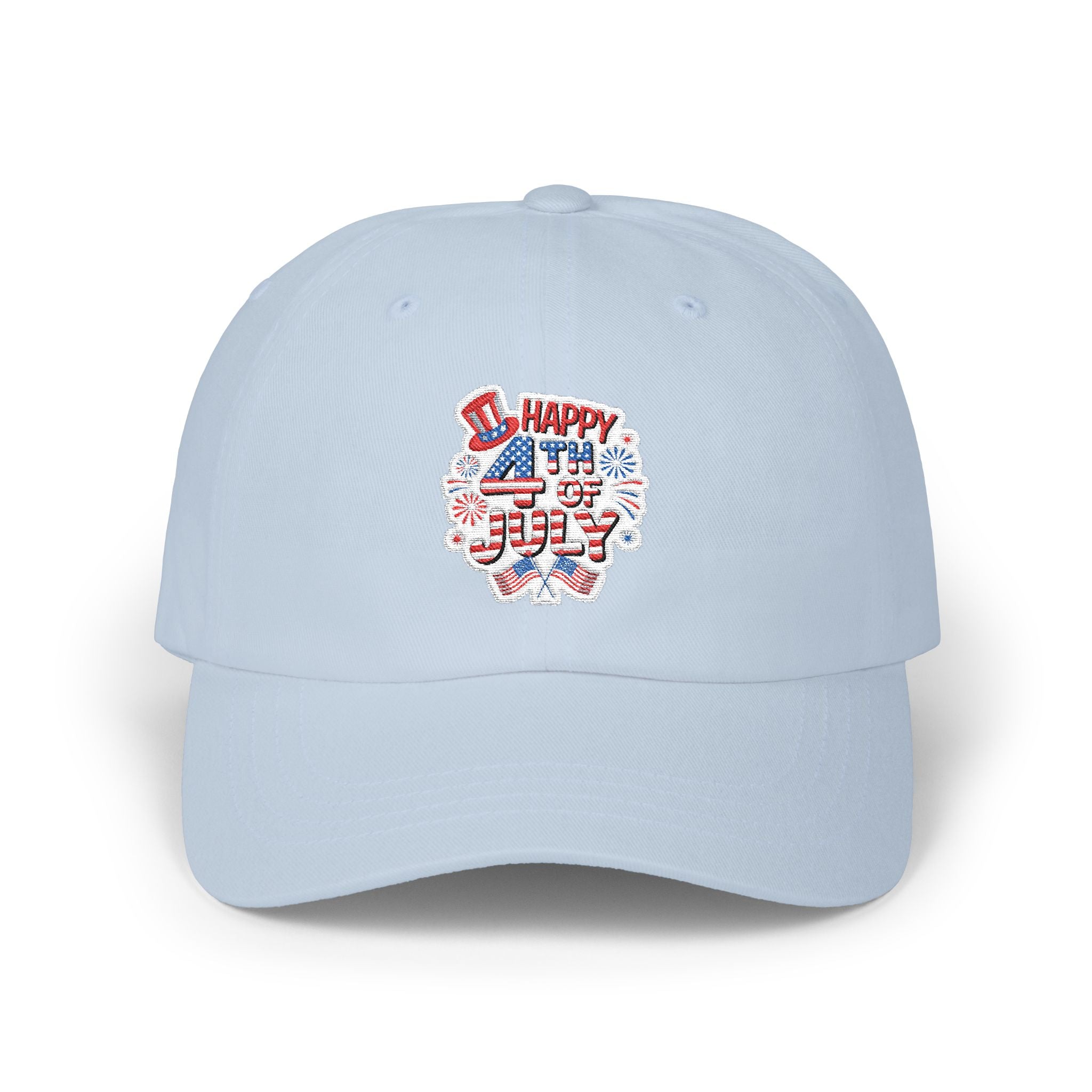 Patriotic 4th of July fireworks Dad Cap | American flag baseball hat