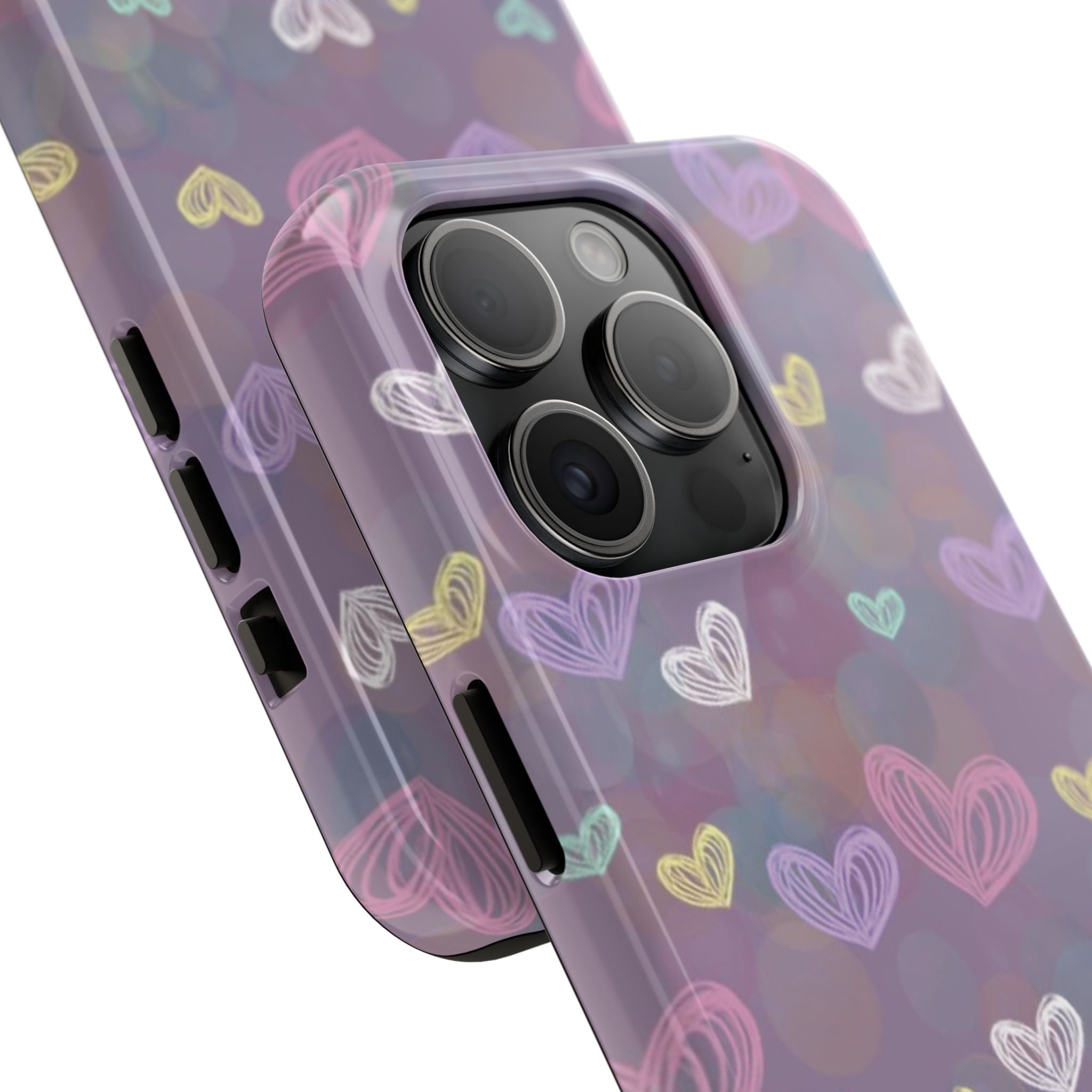 Tough Phone Case — Pastel Heart Pattern Protective Phone Cover