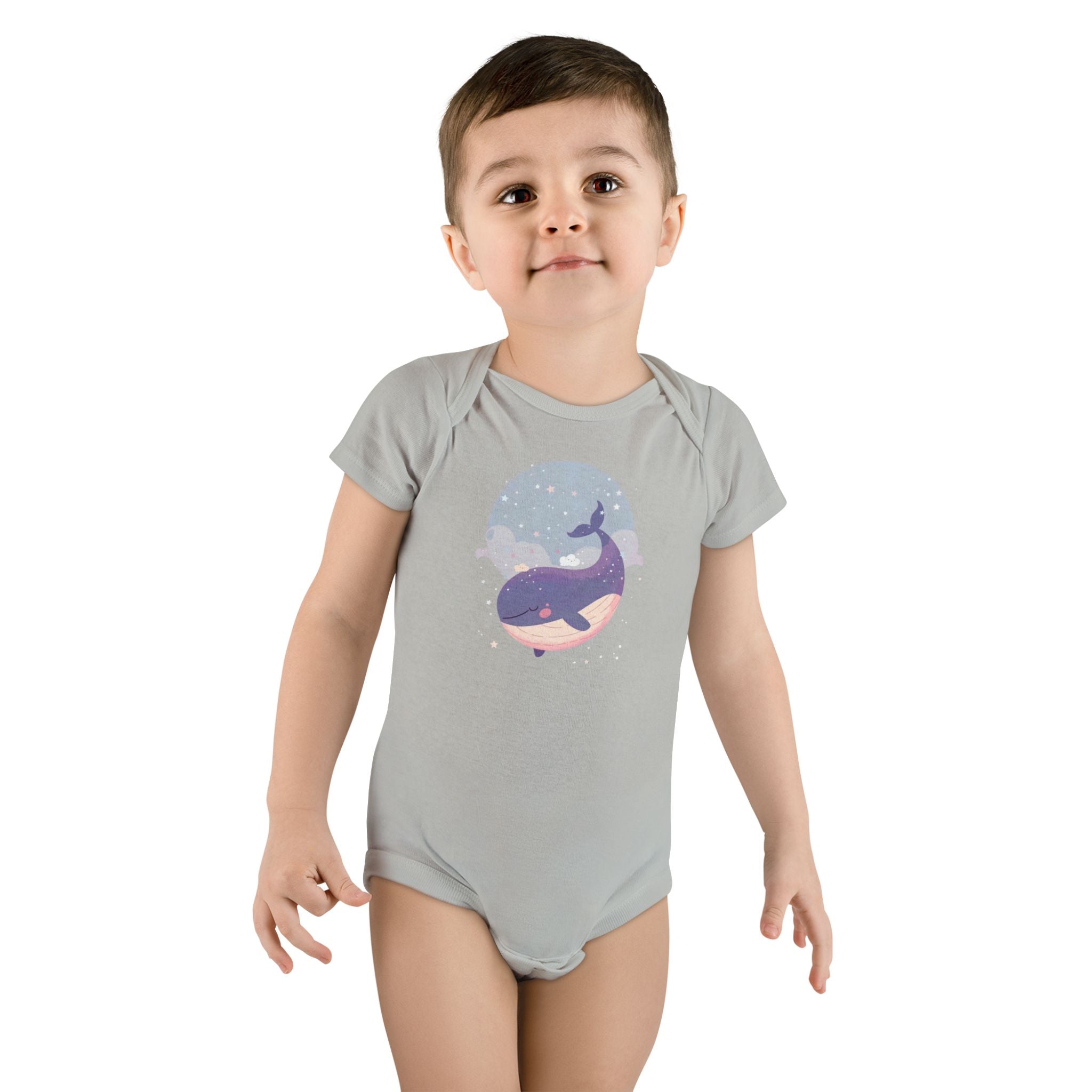 Whale Dream Baby Onesie — Pastel Night Sky Ocean Nursery Bodysuit