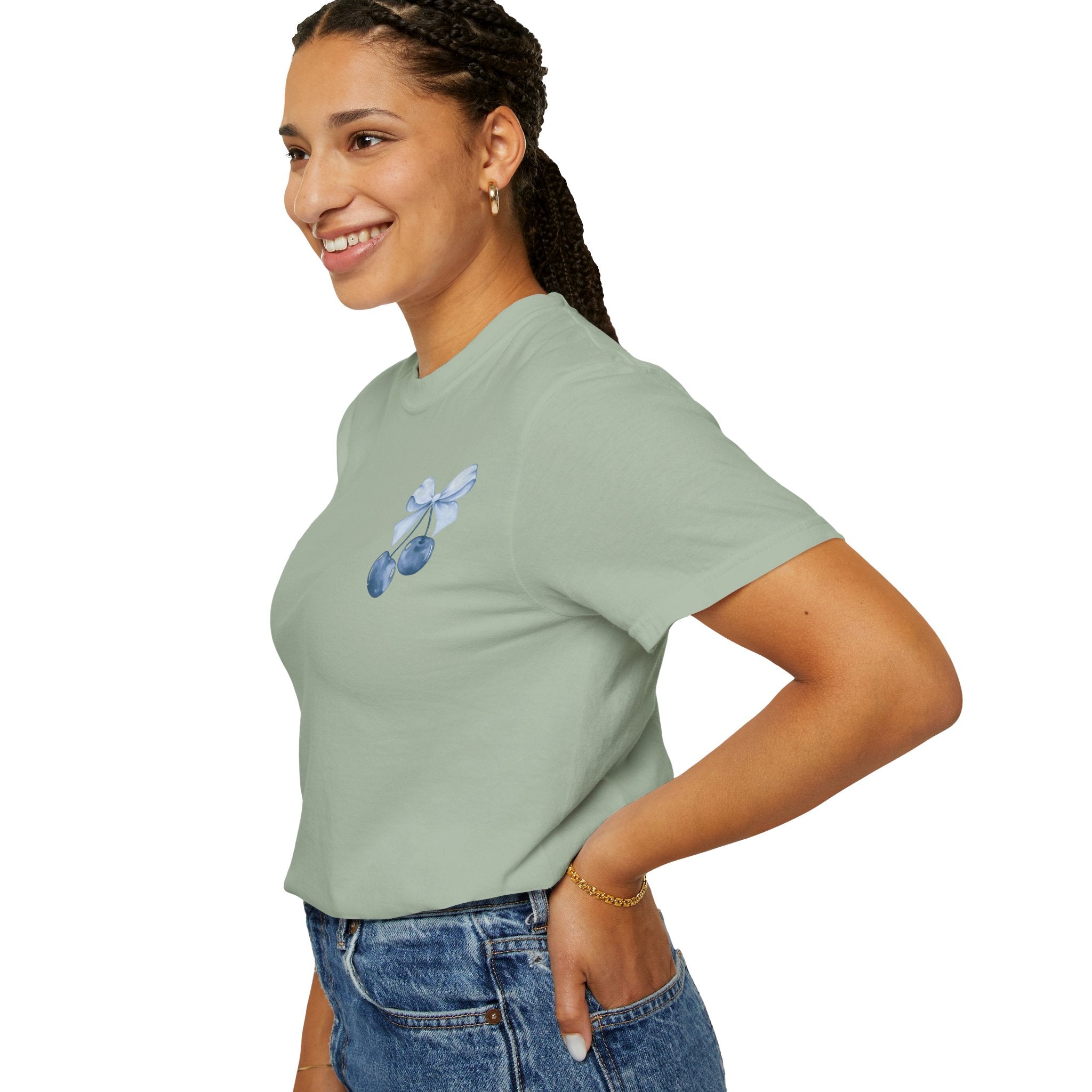 Blue Watercolor Cherries T-Shirt