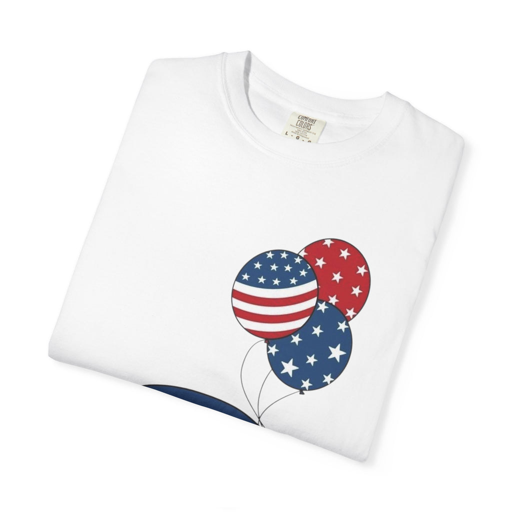 Patriotic Gnome with Balloons T-Shirt | Happy 4th of July USA Design