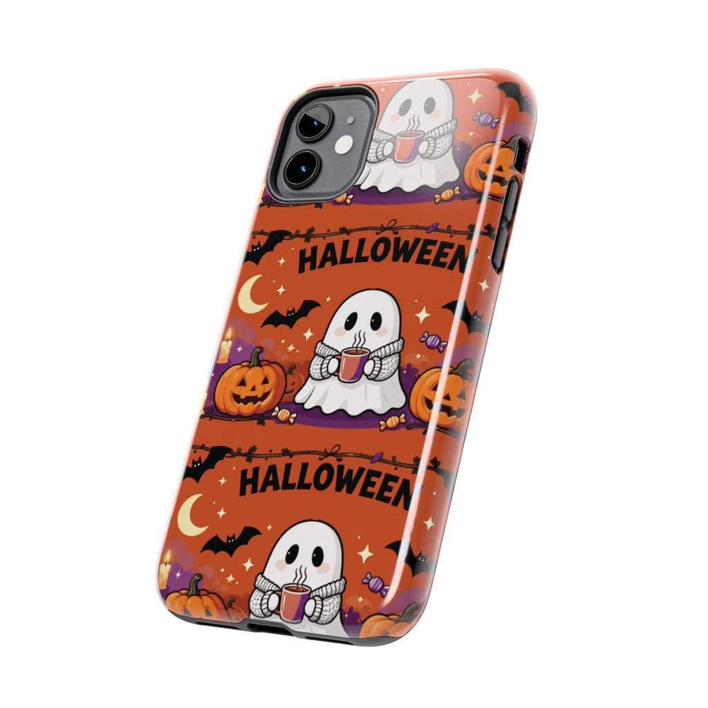 Halloween Ghost Pattern Tough Phone Case — Cute Pumpkin & Candy Halloween Phone Cover