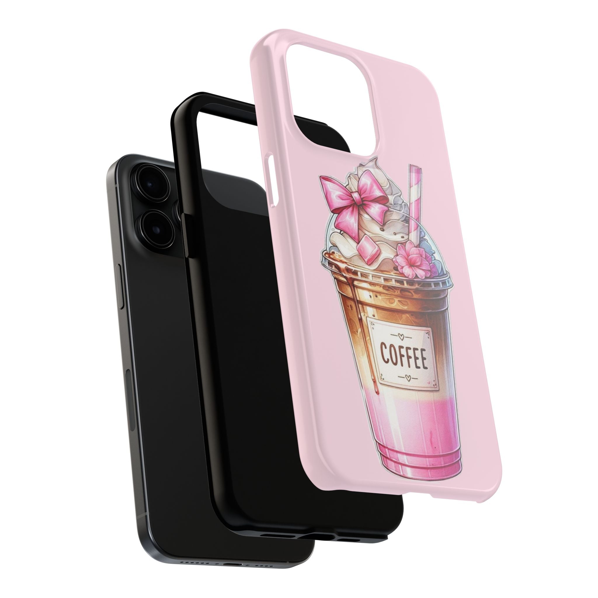 Cute Pink Coffee Phone Case — Kawaii Latte Tough Phone Case