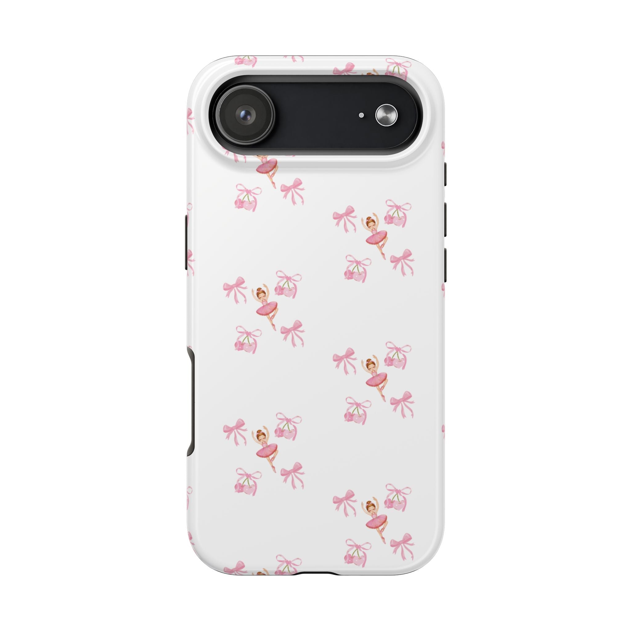 Pink Ballet Pattern Tough Phone Case — Cute Ballerina & Ribbon Design