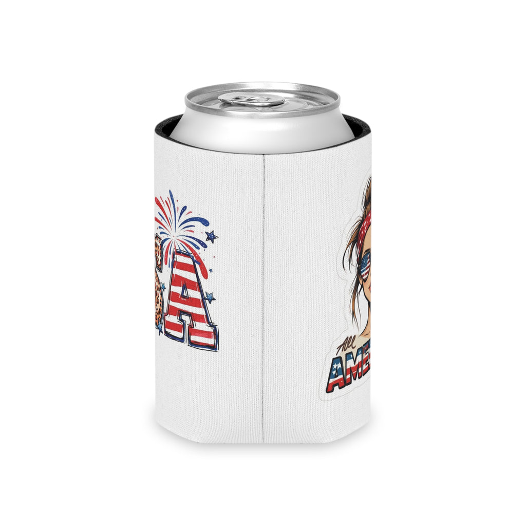 All American Girl Can Cooler | USA Fireworks Slim Koozie