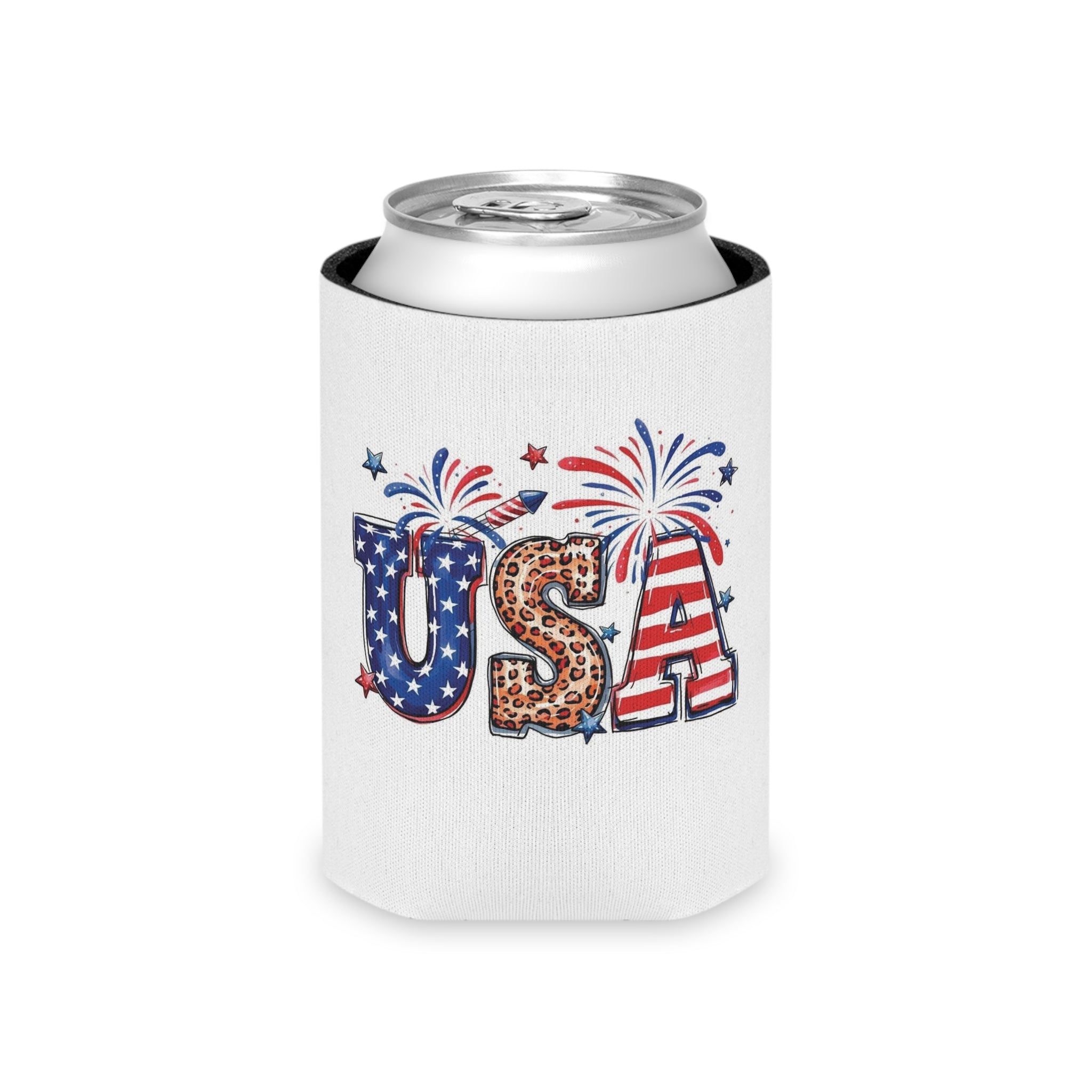 All American Girl Can Cooler | USA Fireworks Slim Koozie