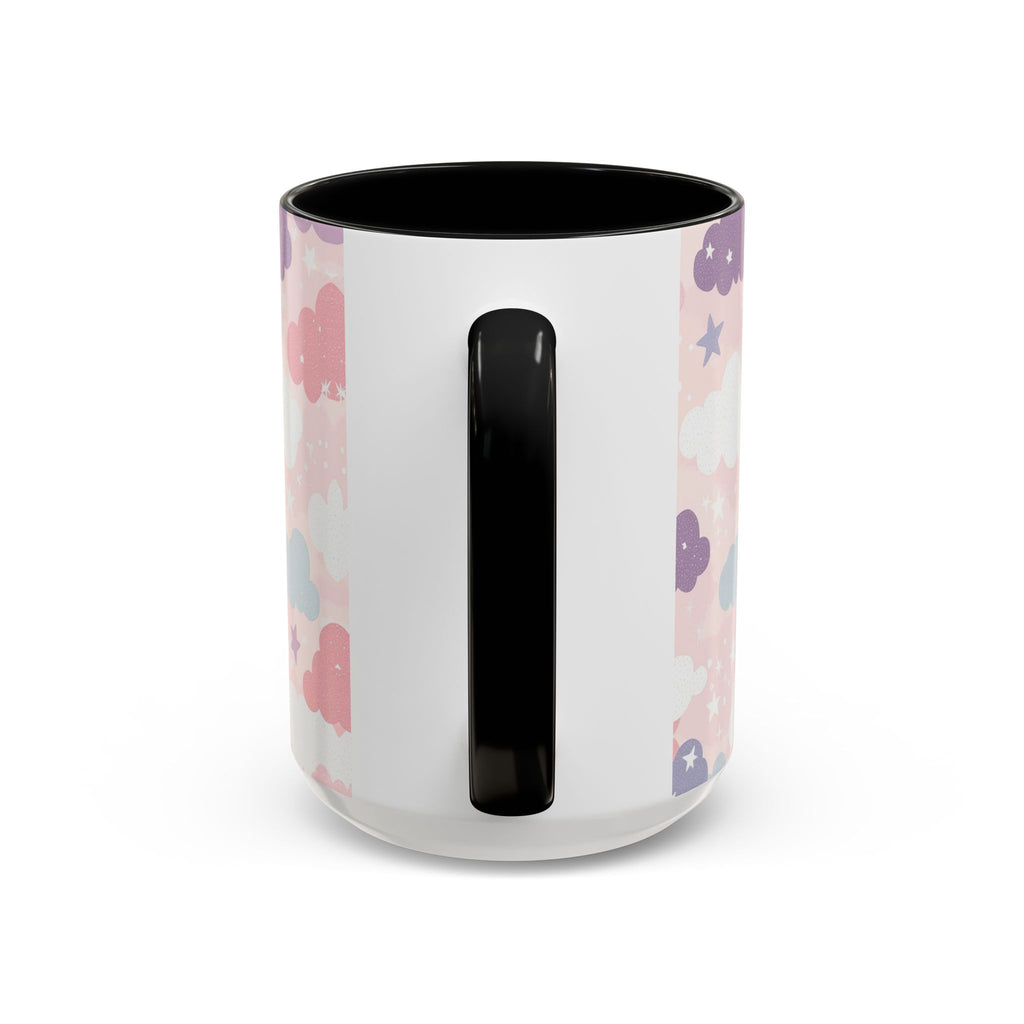 Pastel Cloud Pattern Coffee Mug | Cute Stars and Clouds Design