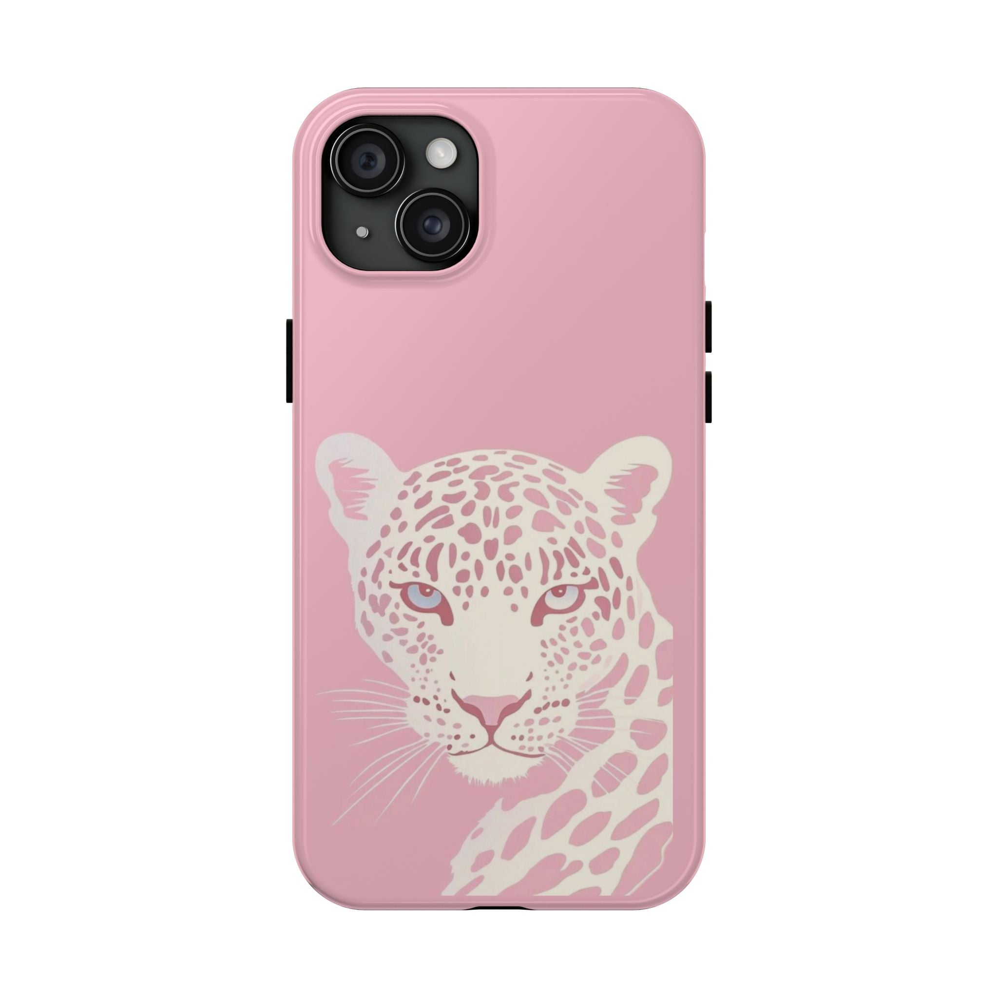Tough Phone Case — Pink Leopard Face Protective Phone Cover