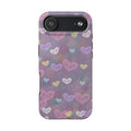 Tough Phone Case — Pastel Heart Pattern Protective Phone Cover