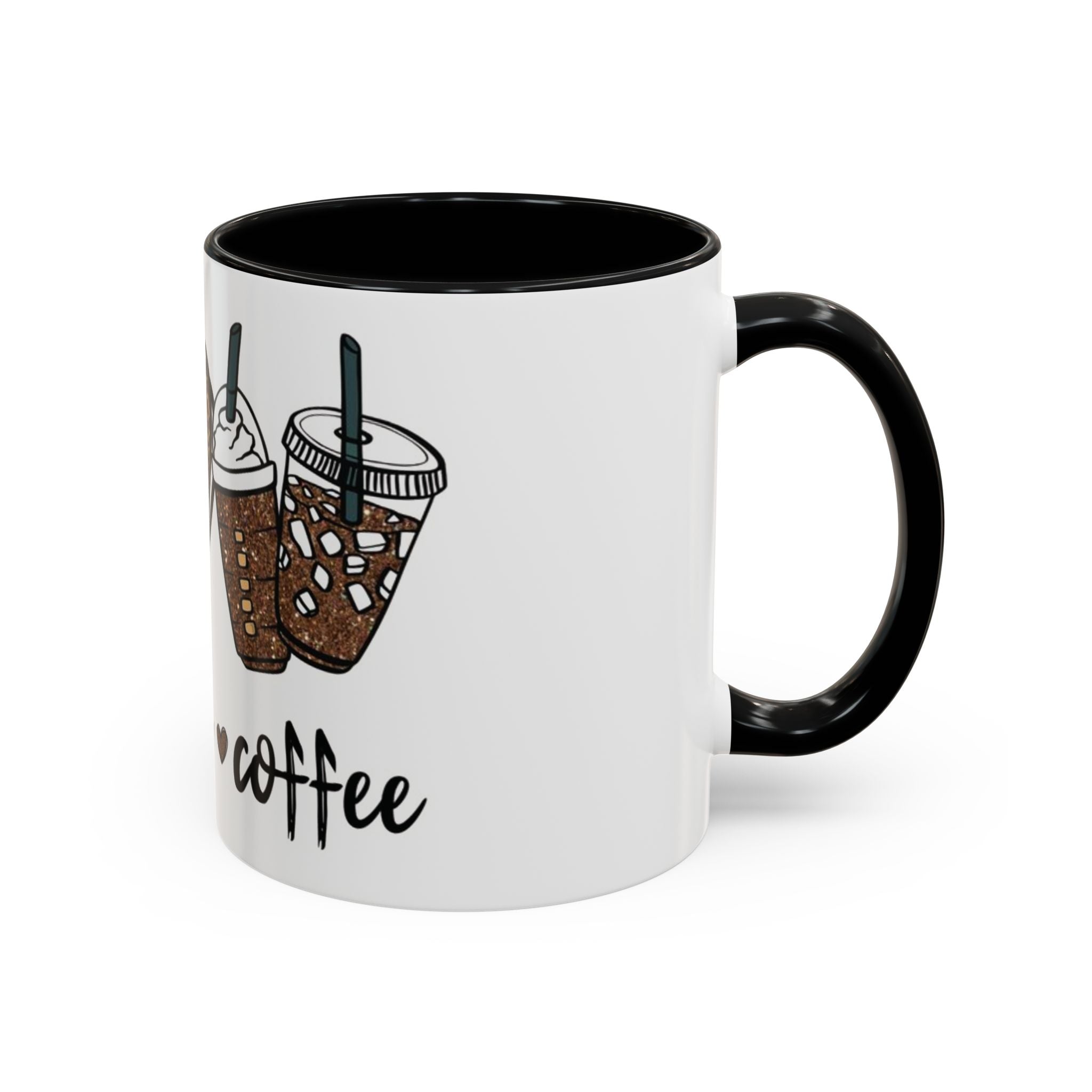 Coffee Love Accent Mug — Leopard Print Peace, Heart & Coffee Design (11/15oz)