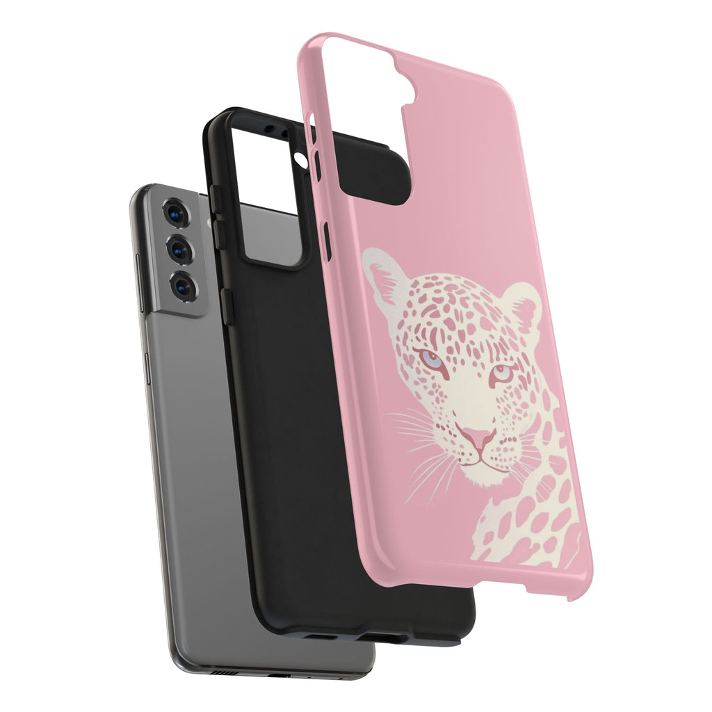 Tough Phone Case — Pink Leopard Face Protective Phone Cover