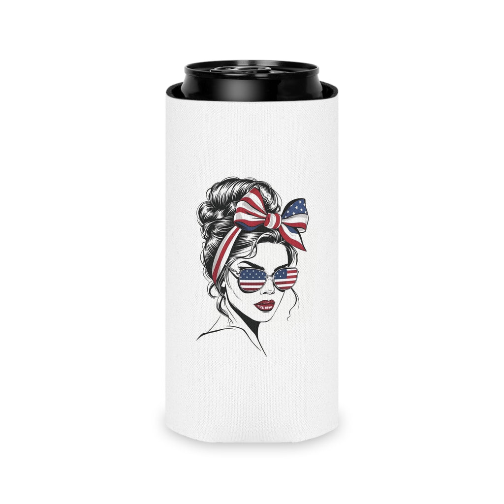 Patriotic USA Letters Can Cooler | American Flag Fireworks