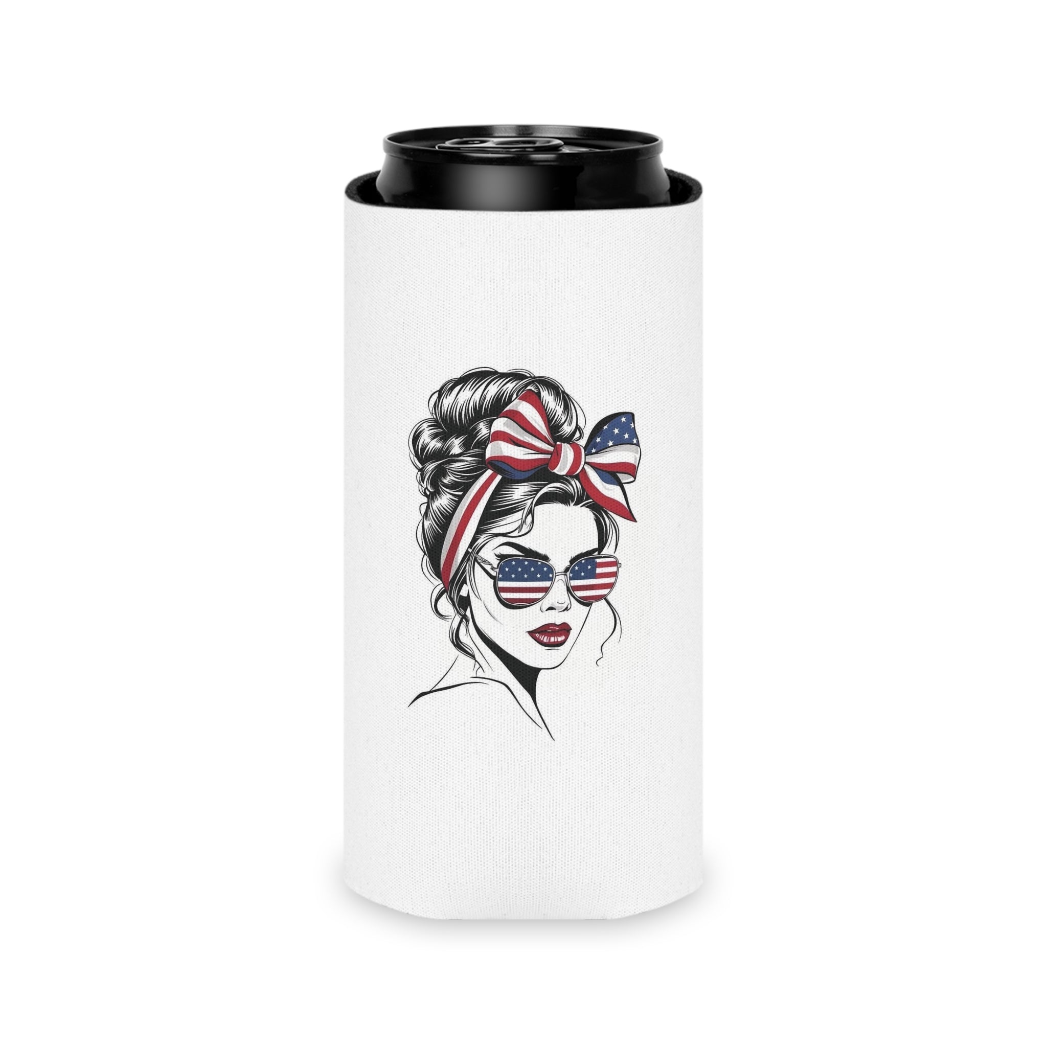 Patriotic USA Letters Can Cooler | American Flag Fireworks