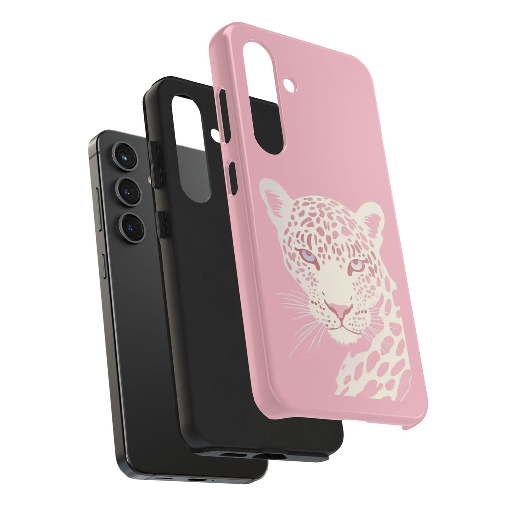 Tough Phone Case — Pink Leopard Face Protective Phone Cover