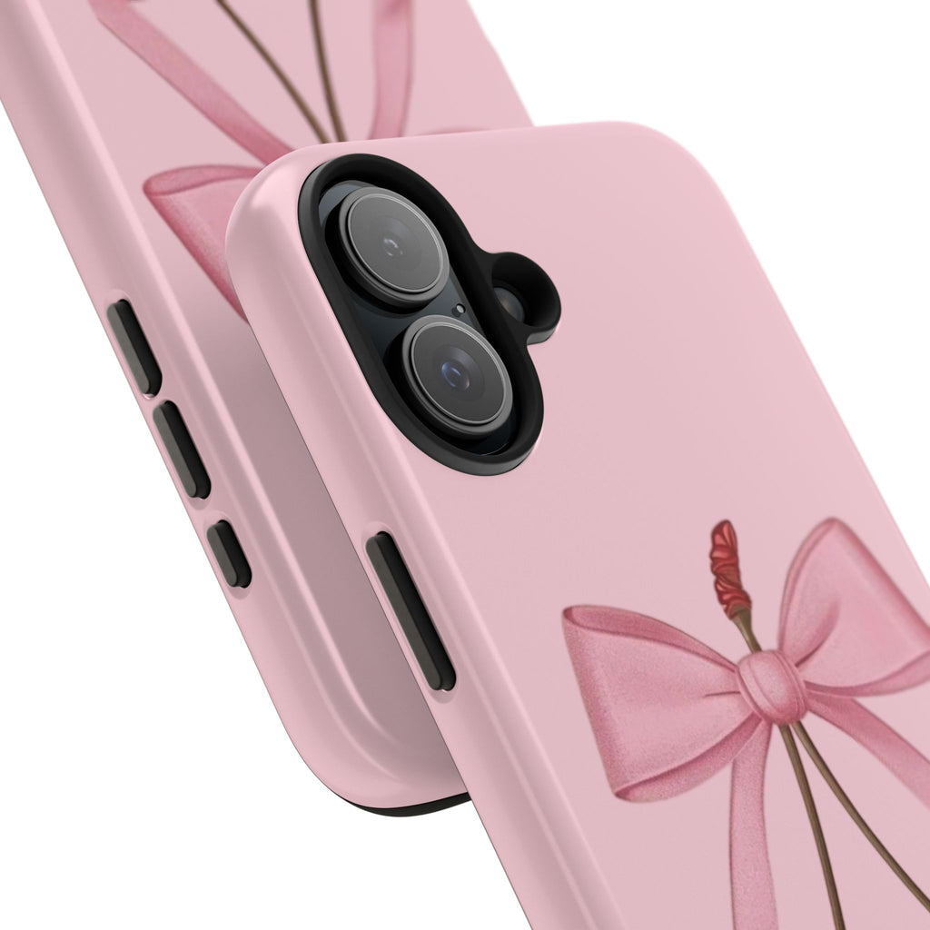 Pink Cherry Tough Phone Case — Cute Bow Cherry Protective Phone Cover
