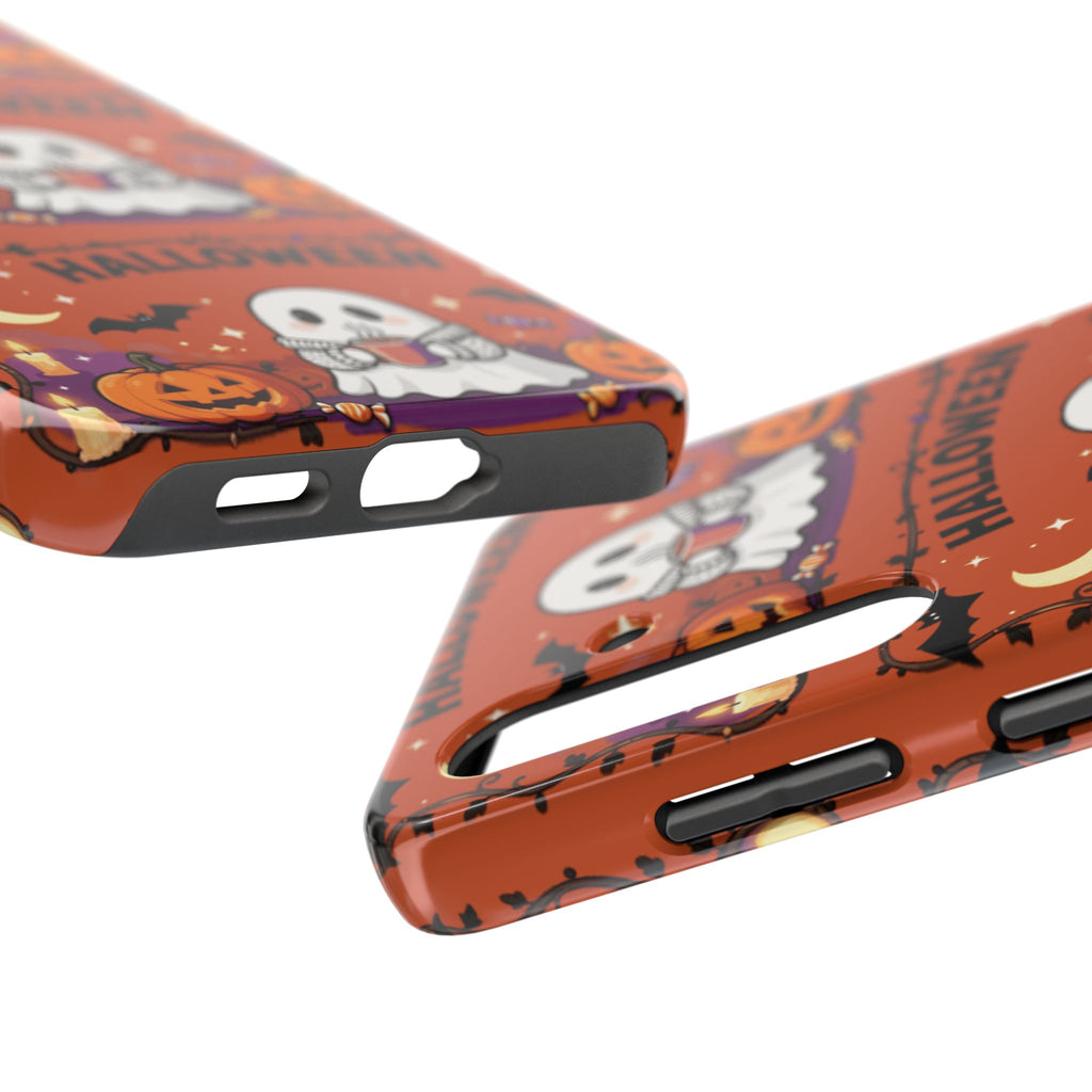 Halloween Ghost Pattern Tough Phone Case — Cute Pumpkin & Candy Halloween Phone Cover