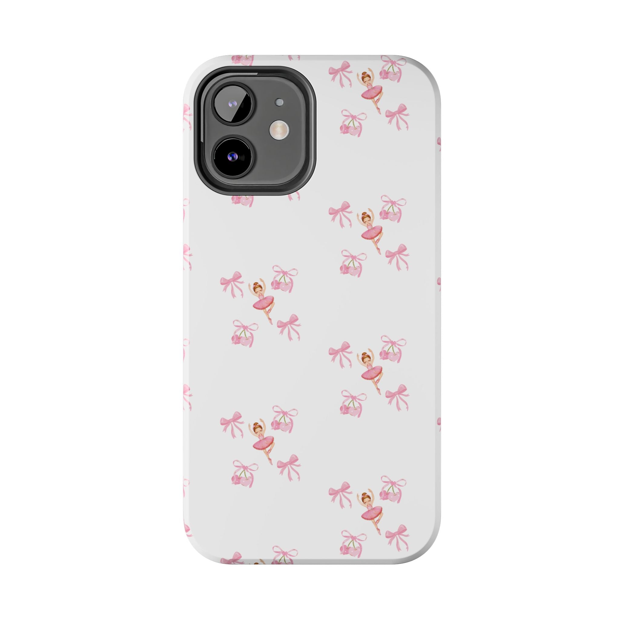 Pink Ballet Pattern Tough Phone Case — Cute Ballerina & Ribbon Design