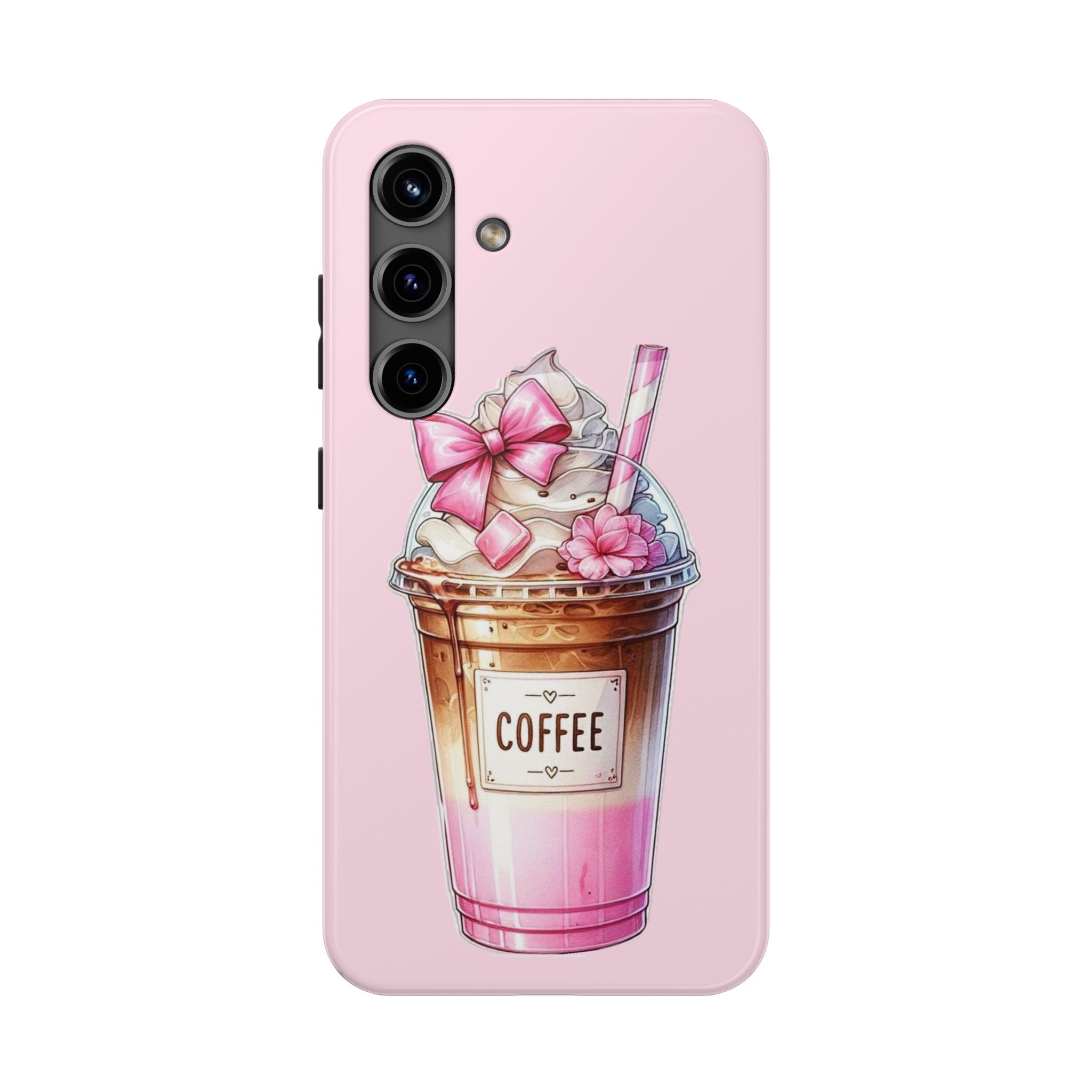 Cute Pink Coffee Phone Case — Kawaii Latte Tough Phone Case