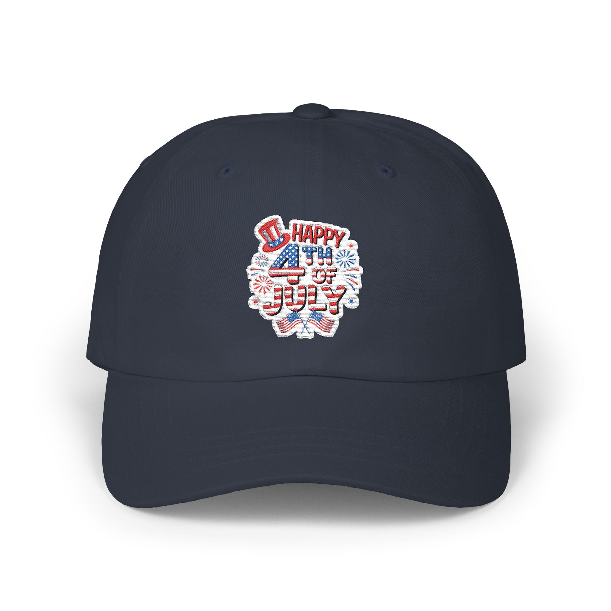Patriotic 4th of July fireworks Dad Cap | American flag baseball hat