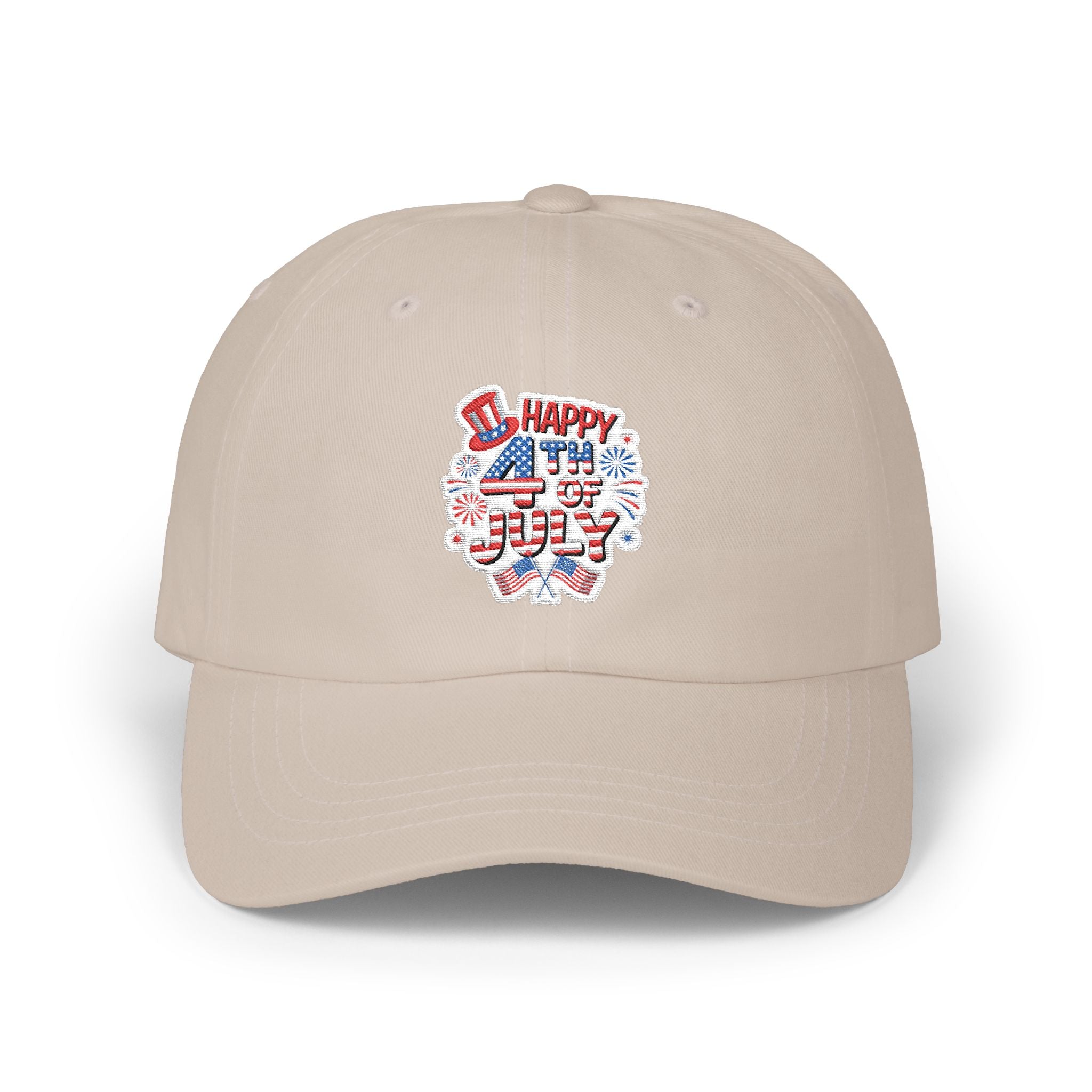 Patriotic 4th of July fireworks Dad Cap | American flag baseball hat