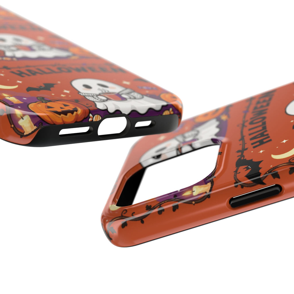 Halloween Ghost Pattern Tough Phone Case — Cute Pumpkin & Candy Halloween Phone Cover