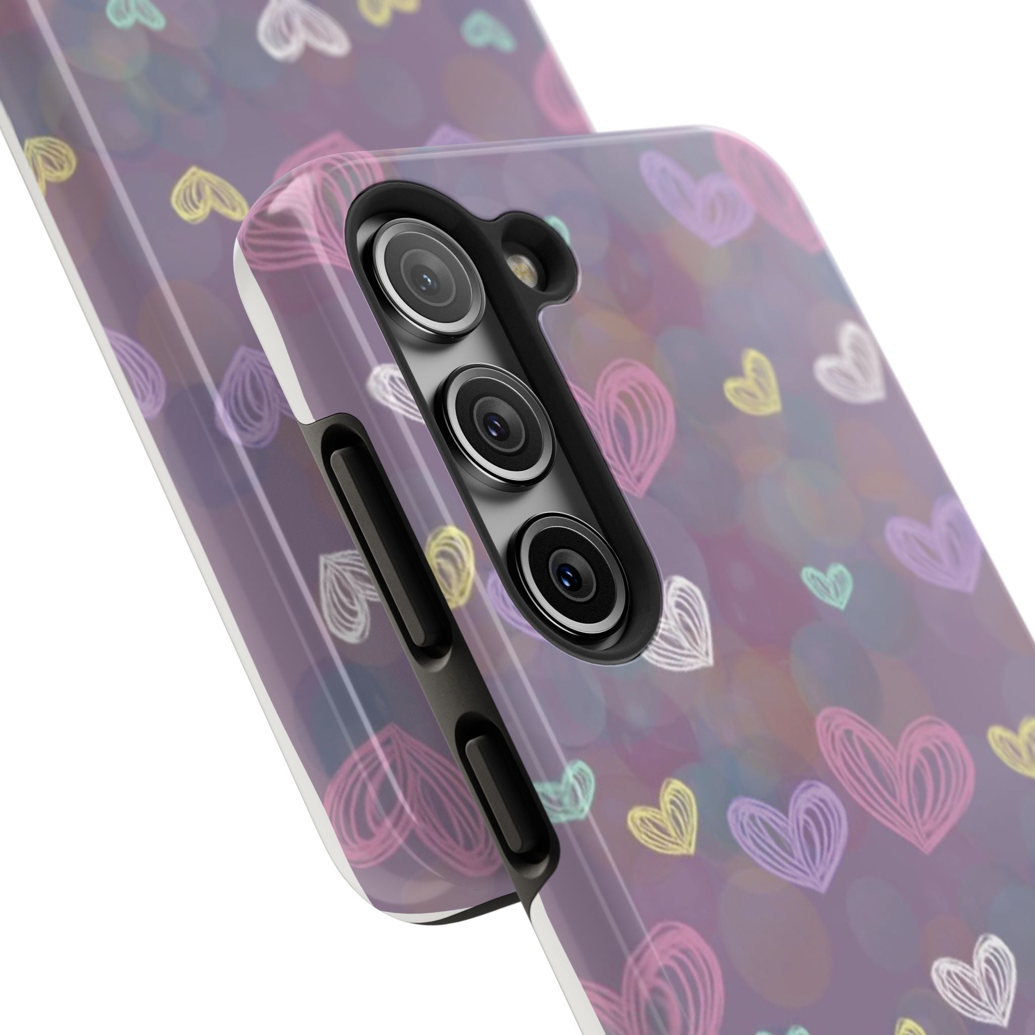 Tough Phone Case — Pastel Heart Pattern Protective Phone Cover