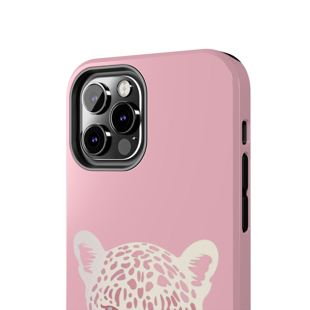 Tough Phone Case — Pink Leopard Face Protective Phone Cover