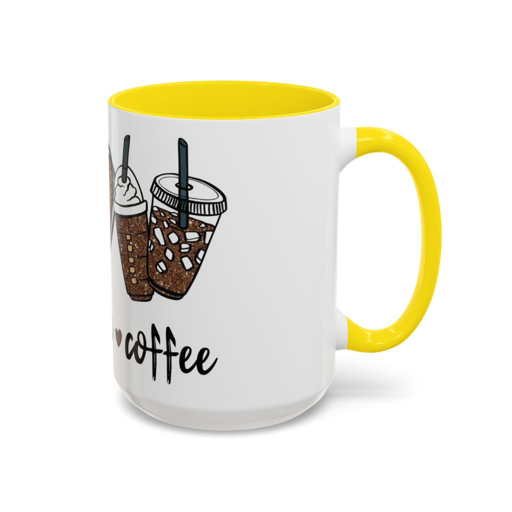Coffee Love Accent Mug — Leopard Print Peace, Heart & Coffee Design (11/15oz)