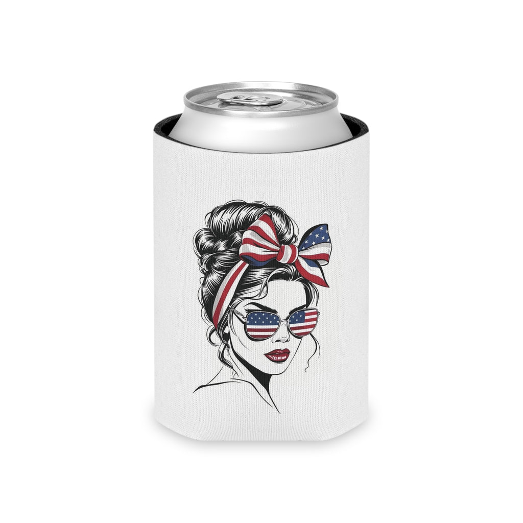Patriotic USA Letters Can Cooler | American Flag Fireworks