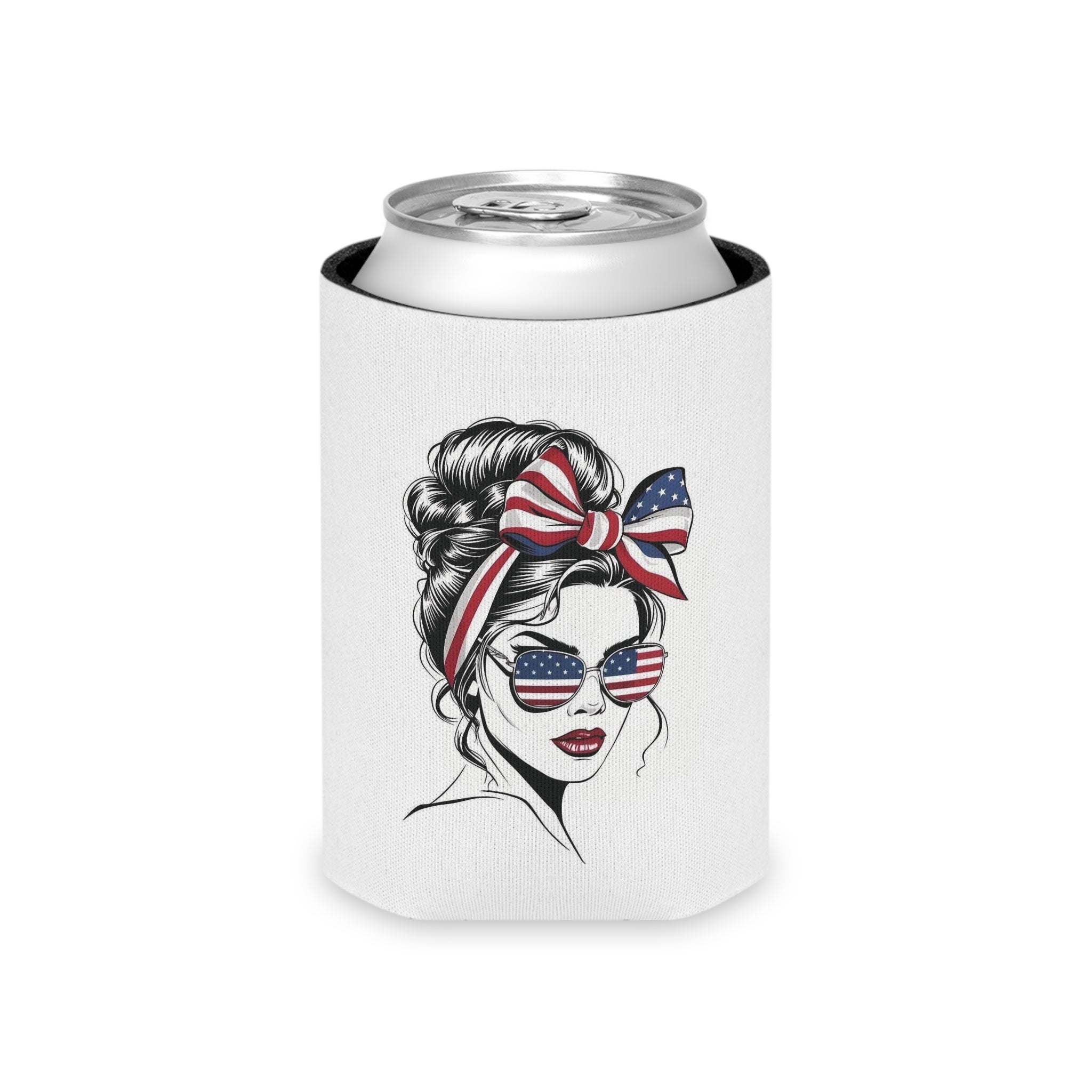 Patriotic USA Letters Can Cooler | American Flag Fireworks