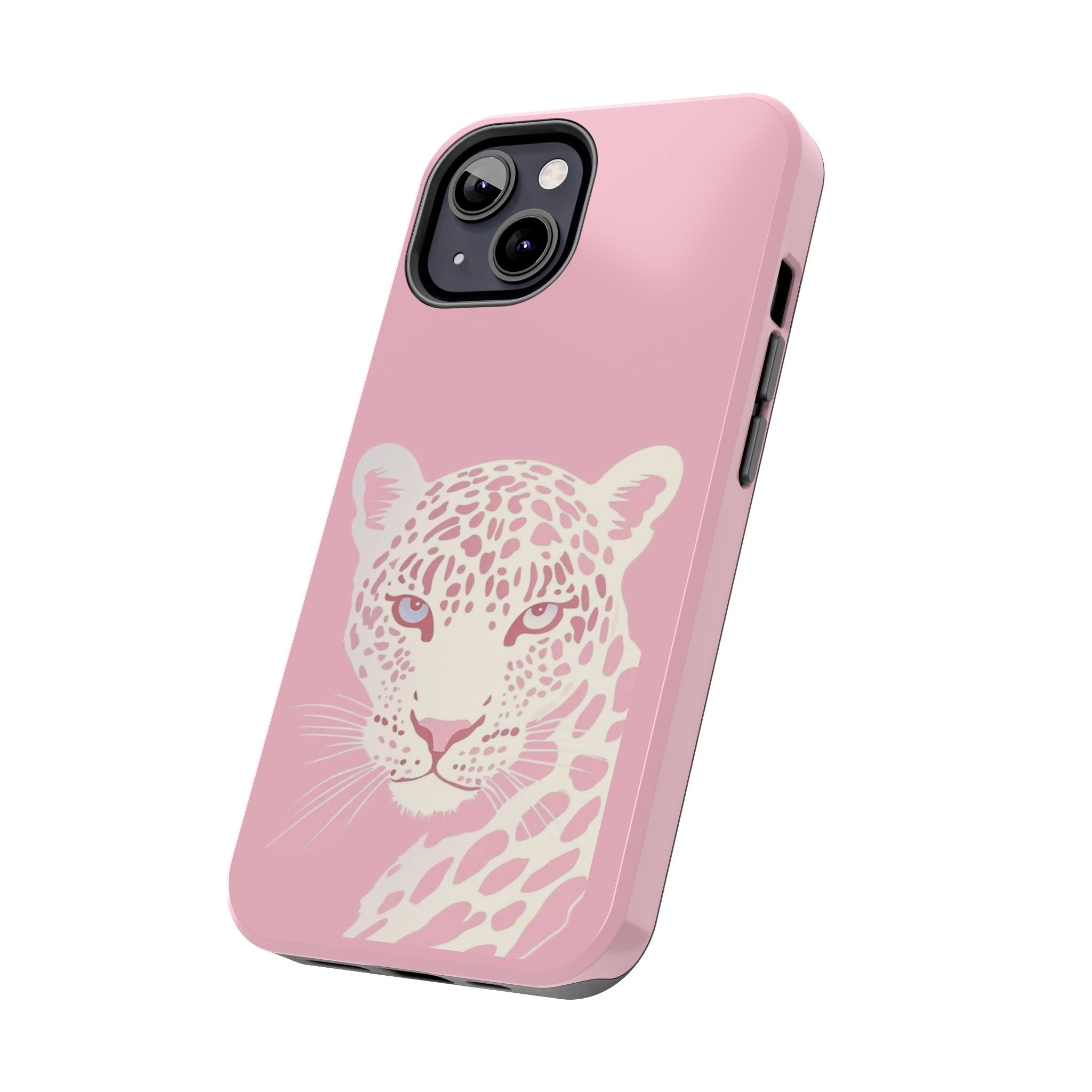 Tough Phone Case — Pink Leopard Face Protective Phone Cover