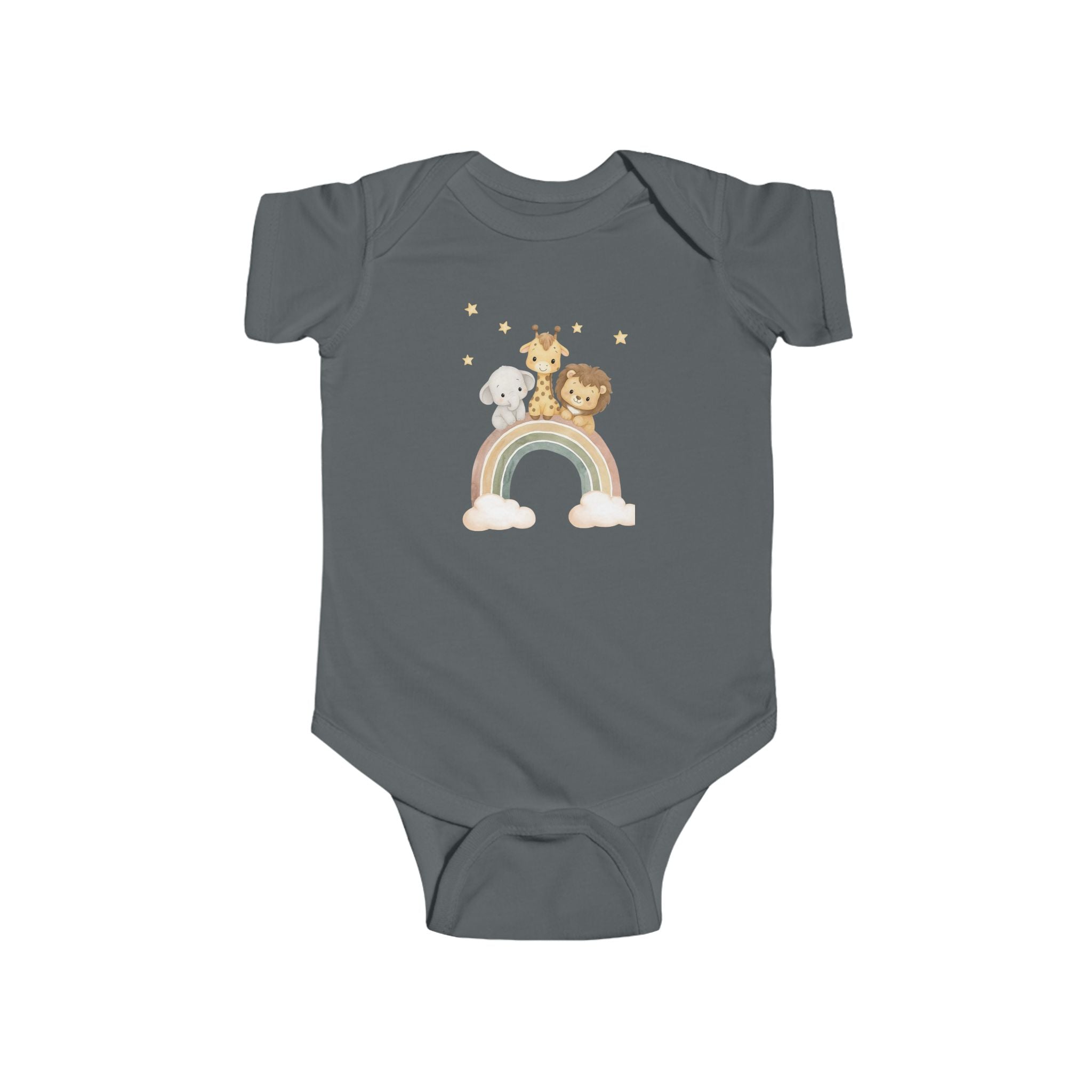 Baby Bodysuit — Cute Safari Nursery Animals (Giraffe, Elephant, Lion)