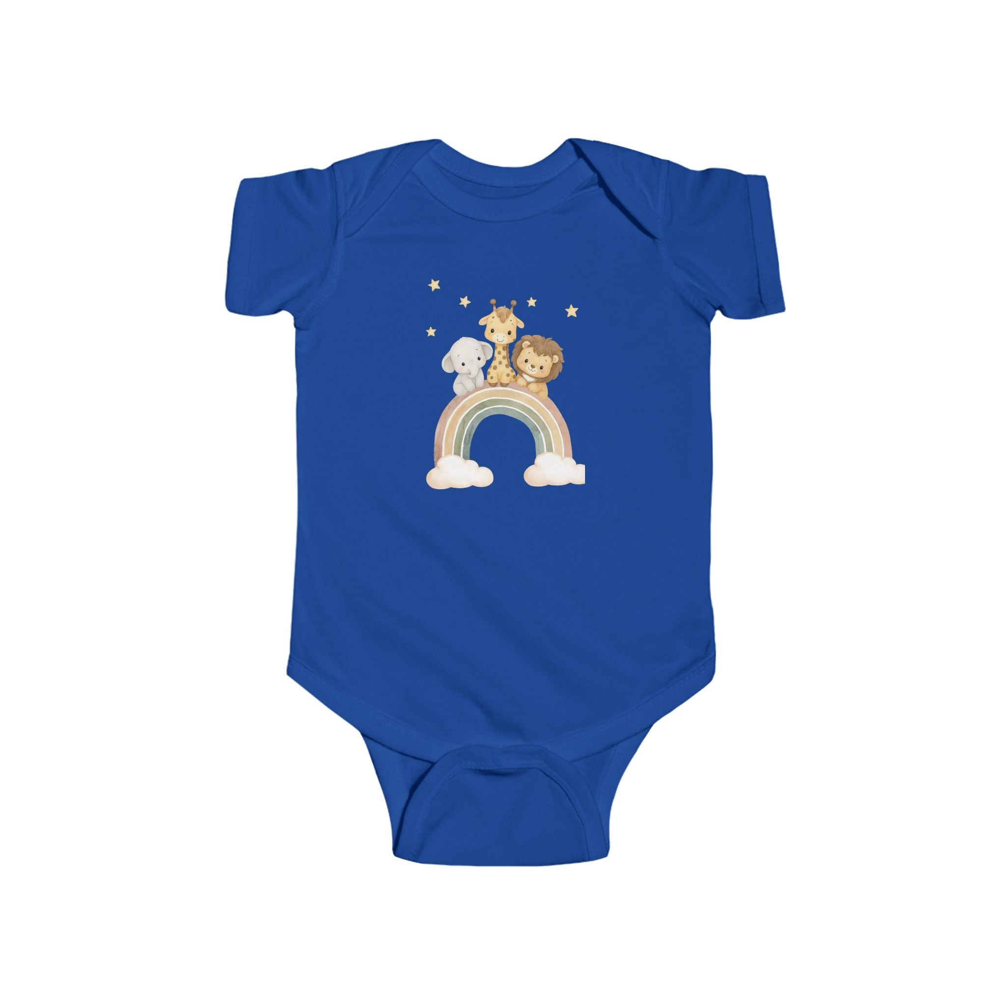Baby Bodysuit — Cute Safari Nursery Animals (Giraffe, Elephant, Lion)