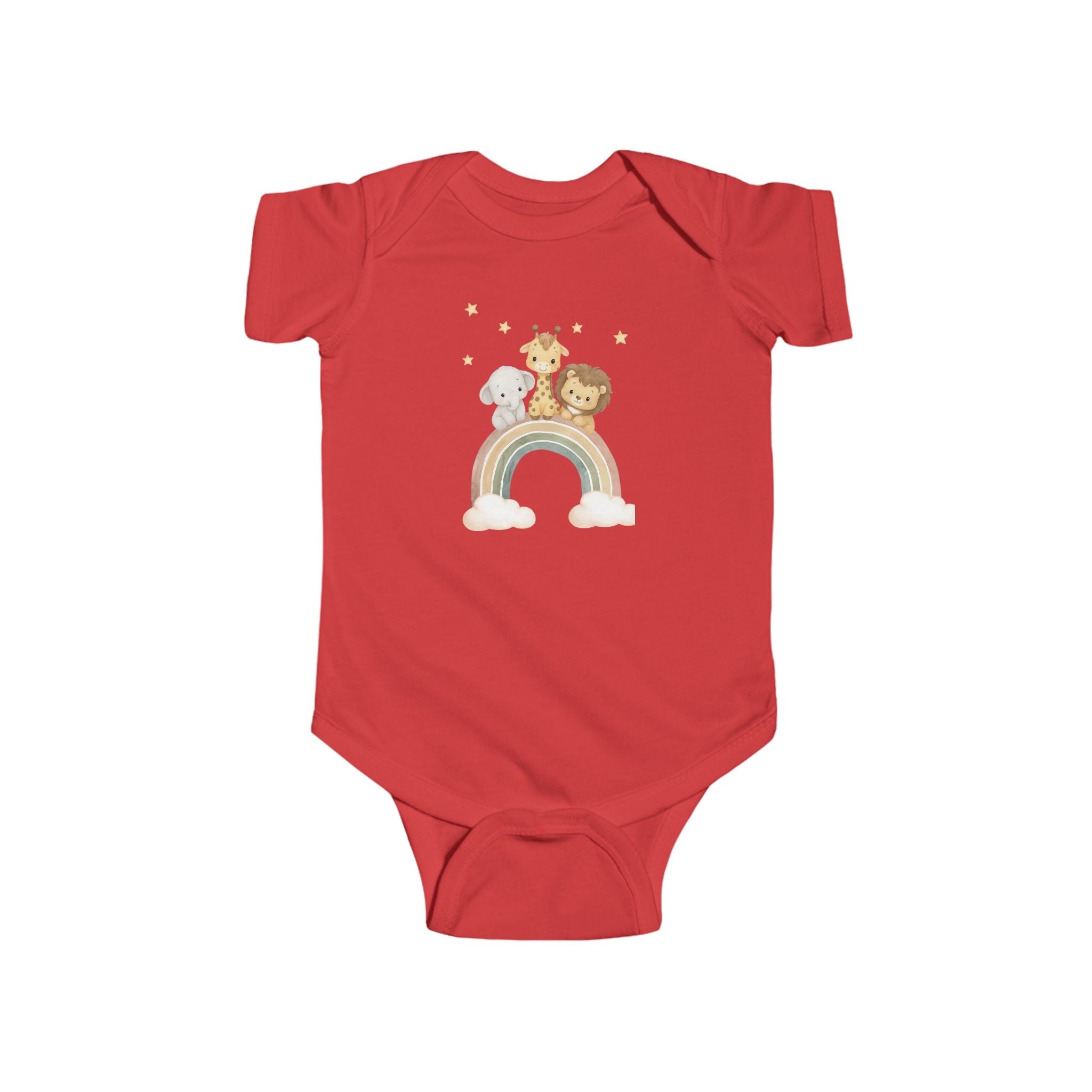 Baby Bodysuit — Cute Safari Nursery Animals (Giraffe, Elephant, Lion)